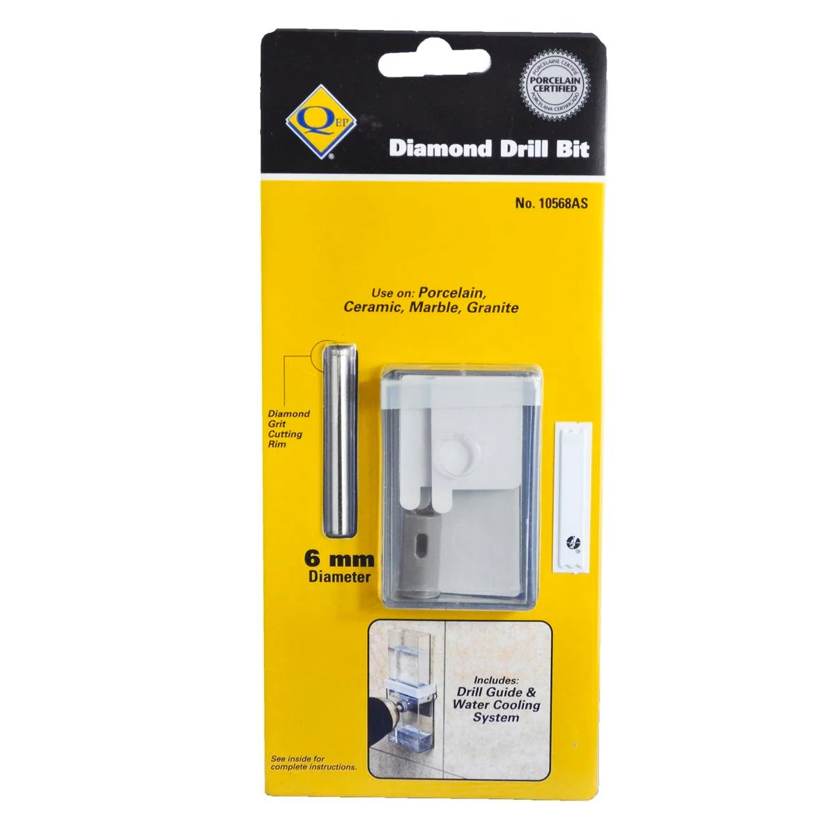 QEP Diamond Tile Drill Bit - 6mm - Carbon Steel - Wet Use