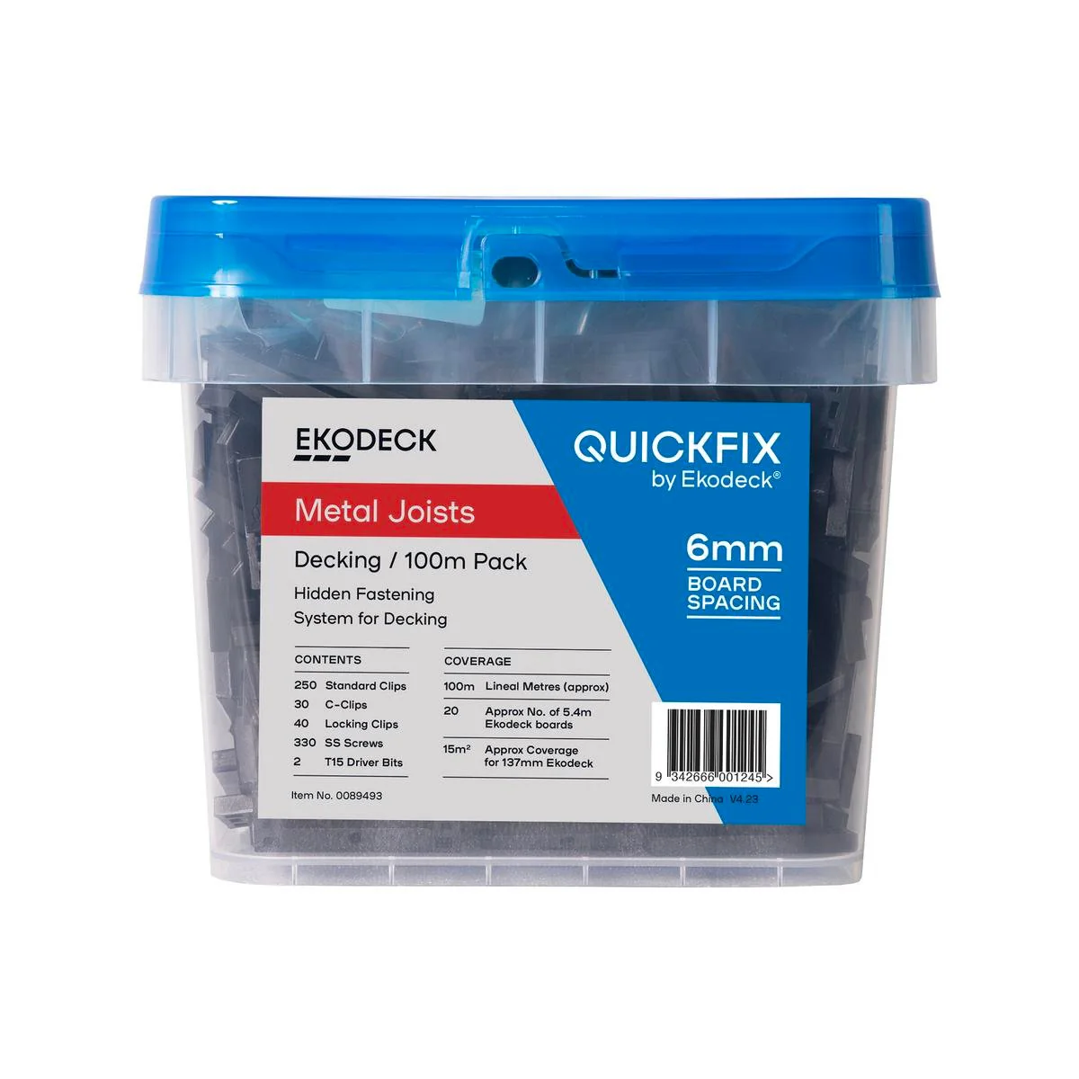 Quickfix Ekodeck 3mm 100lm Kit Timber Joists - Concealed Fixing Solution