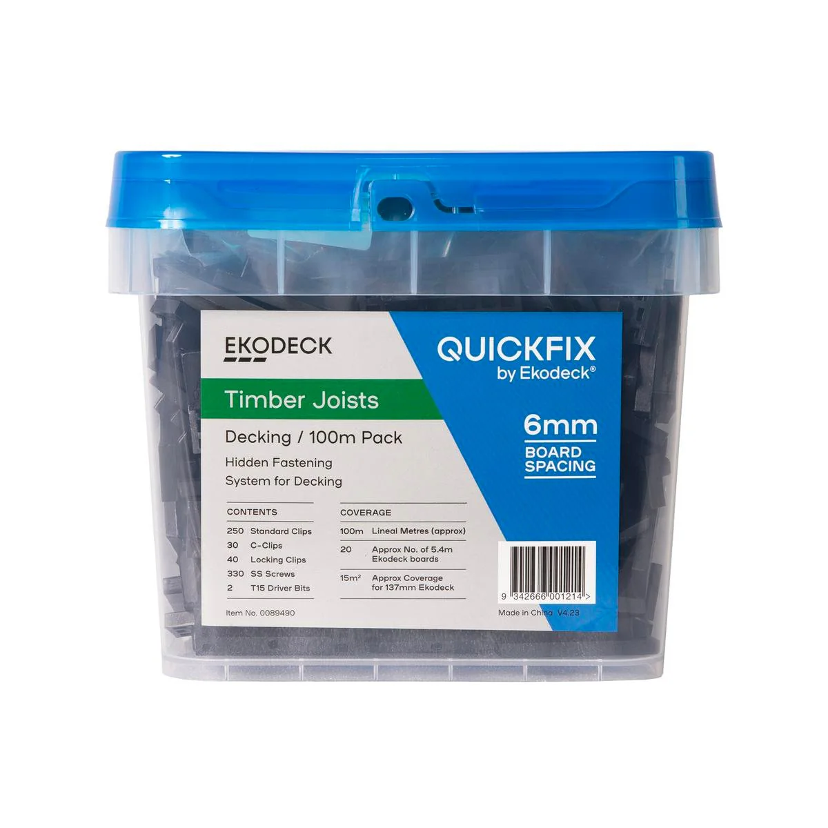 Quickfix Ekodeck Kit - 100lm - Timber Joists - Concealed Fixing