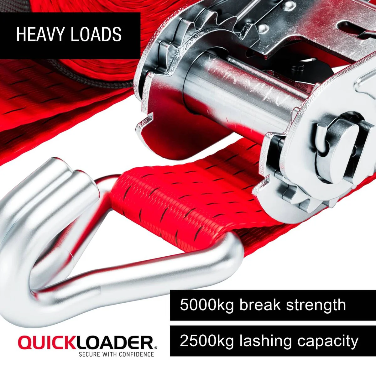 Quickloader Ratchet Strap Tie Down 10m 2500kg - Durable, Secure, Efficient - Image 2