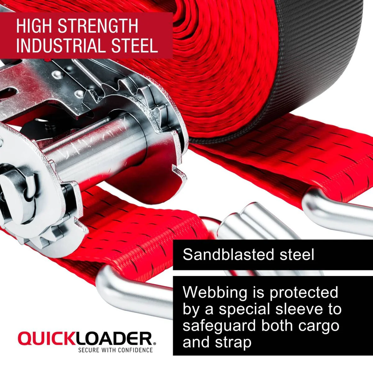 Quickloader Ratchet Strap Tie Down 10m 2500kg - Durable, Secure, Efficient - Image 3