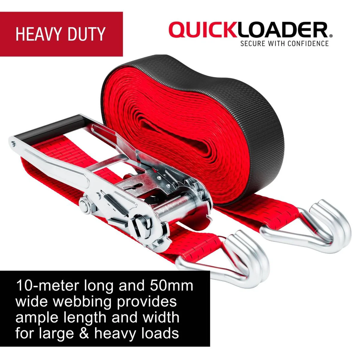 Quickloader Ratchet Strap Tie Down 10m 2500kg - Durable, Secure, Efficient - Image 4