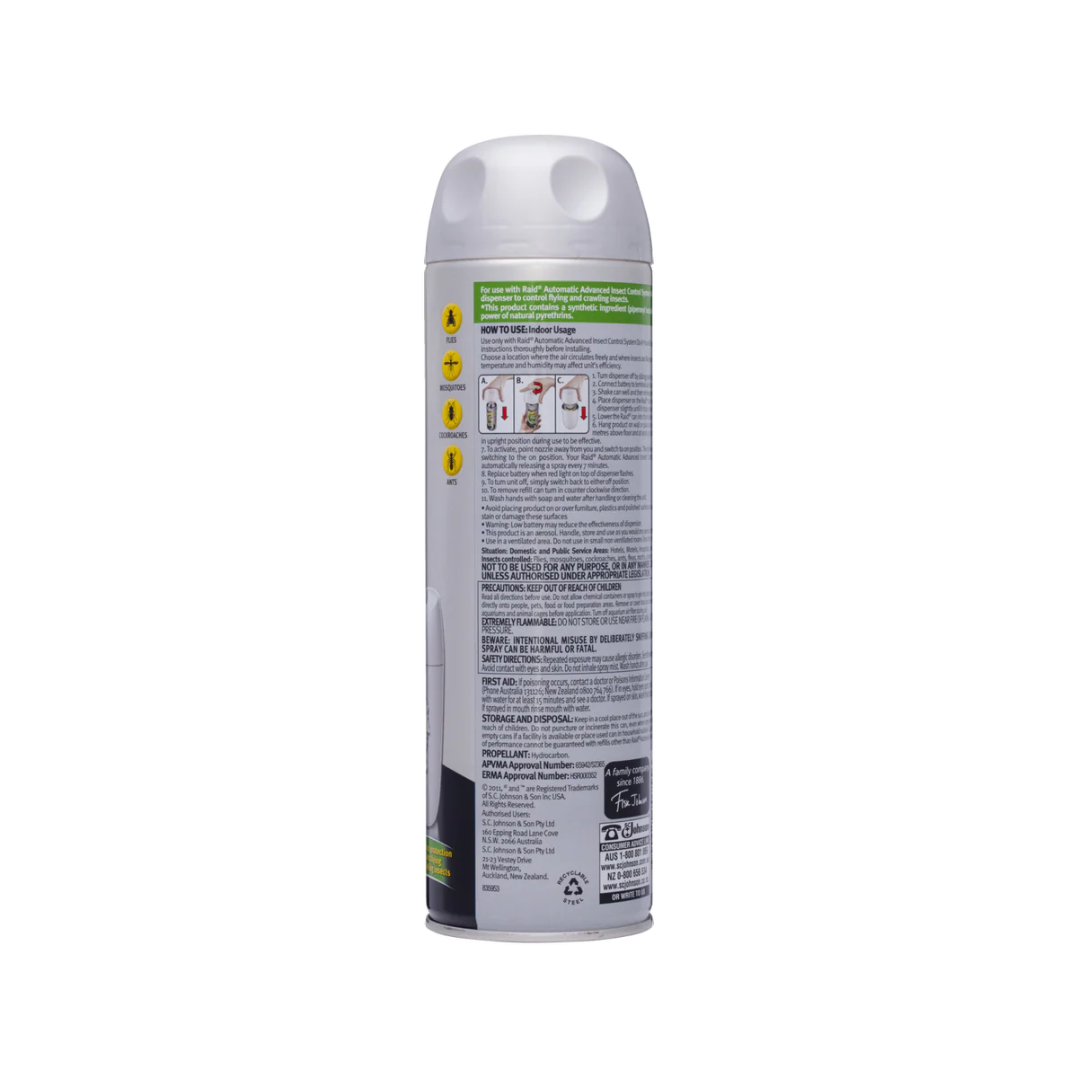 Raid Automatic Advanced Insect Pest Control - 305g - Pyrethrins - Indoor Use - Image 2