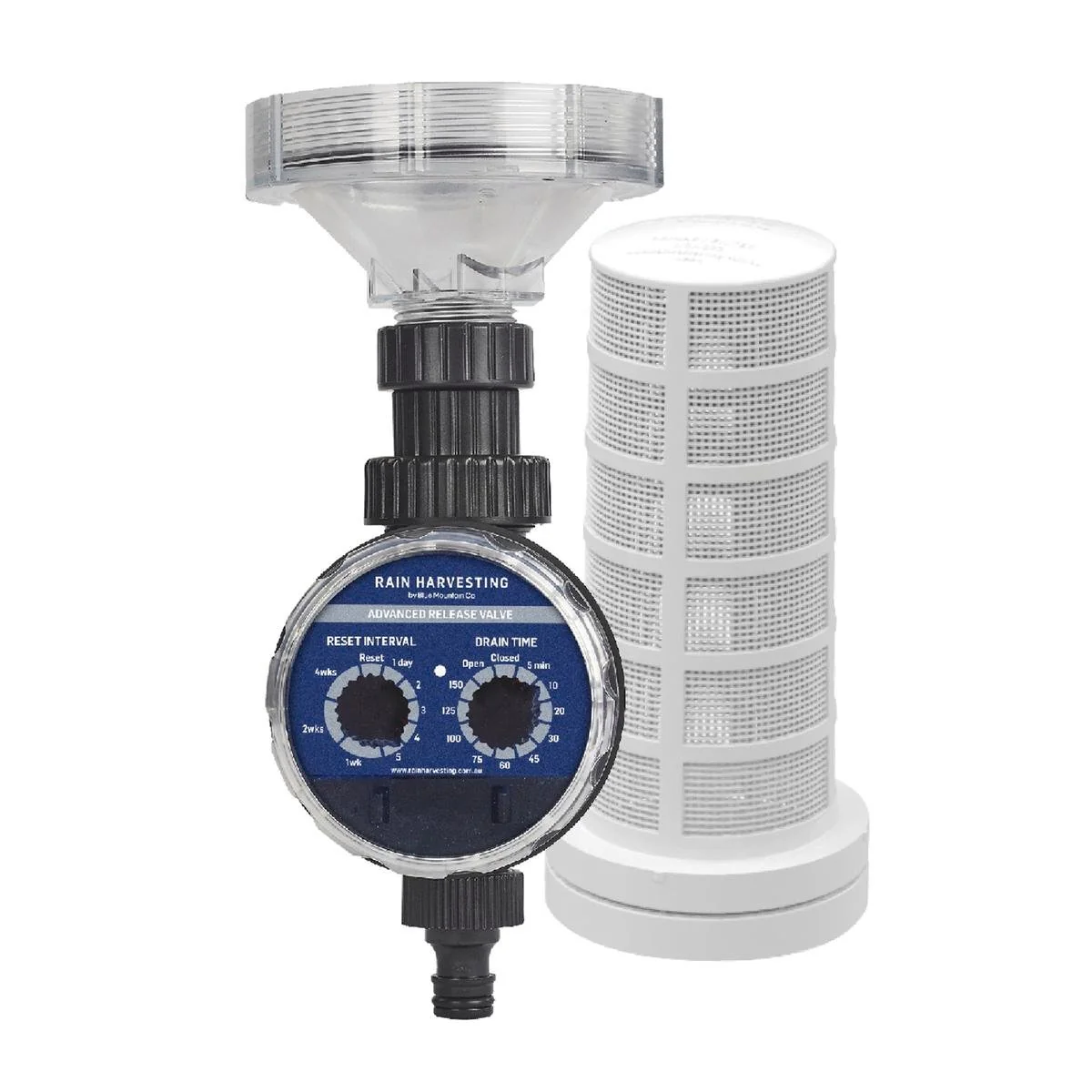 Rain Harvesting First Flush Advanced Release Valve - 129mm x 392mm - UPVC