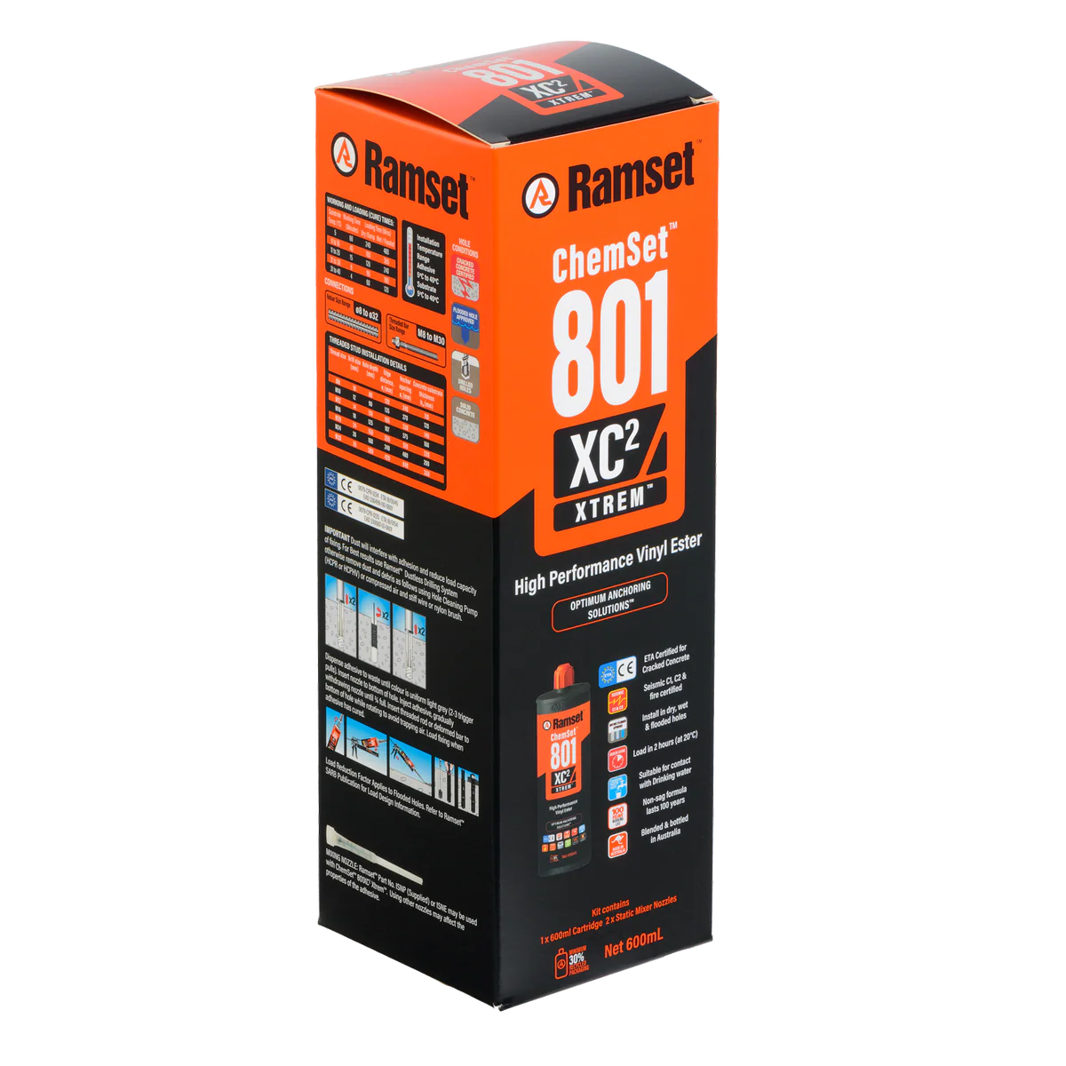 Ramset Chemset 801 Xtrem Xc Chemical Anchor - 600ml - Fast-Setting, Heavy-Duty - Image 3
