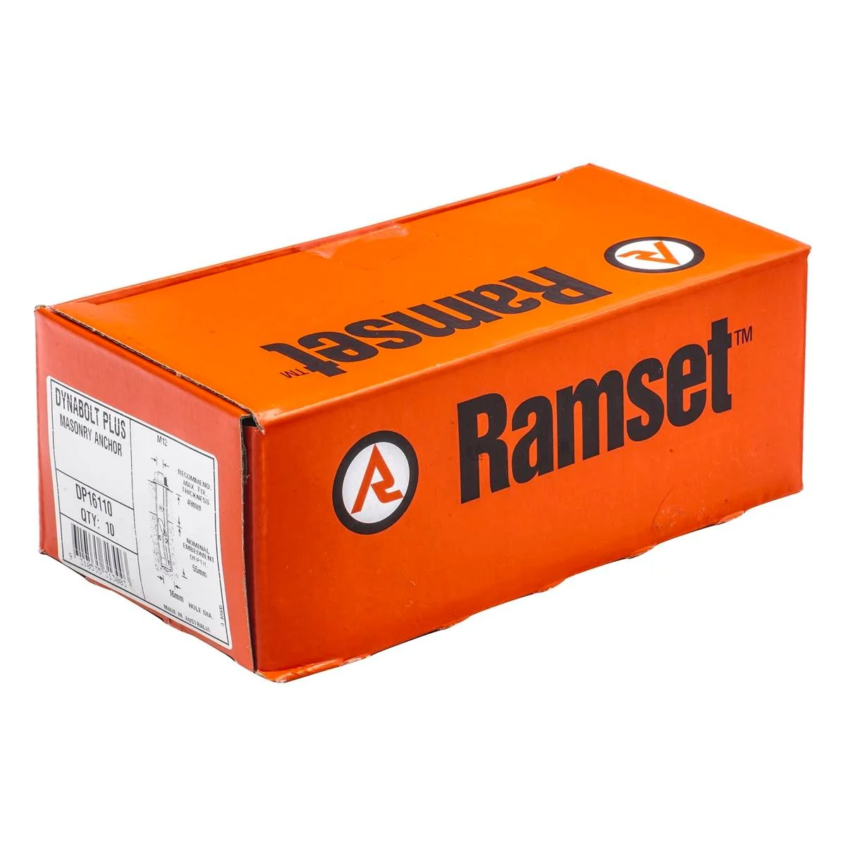 Ramset DynaBolt Plus - 16mm x 110mm - Gold Passivated - 10 Pack
