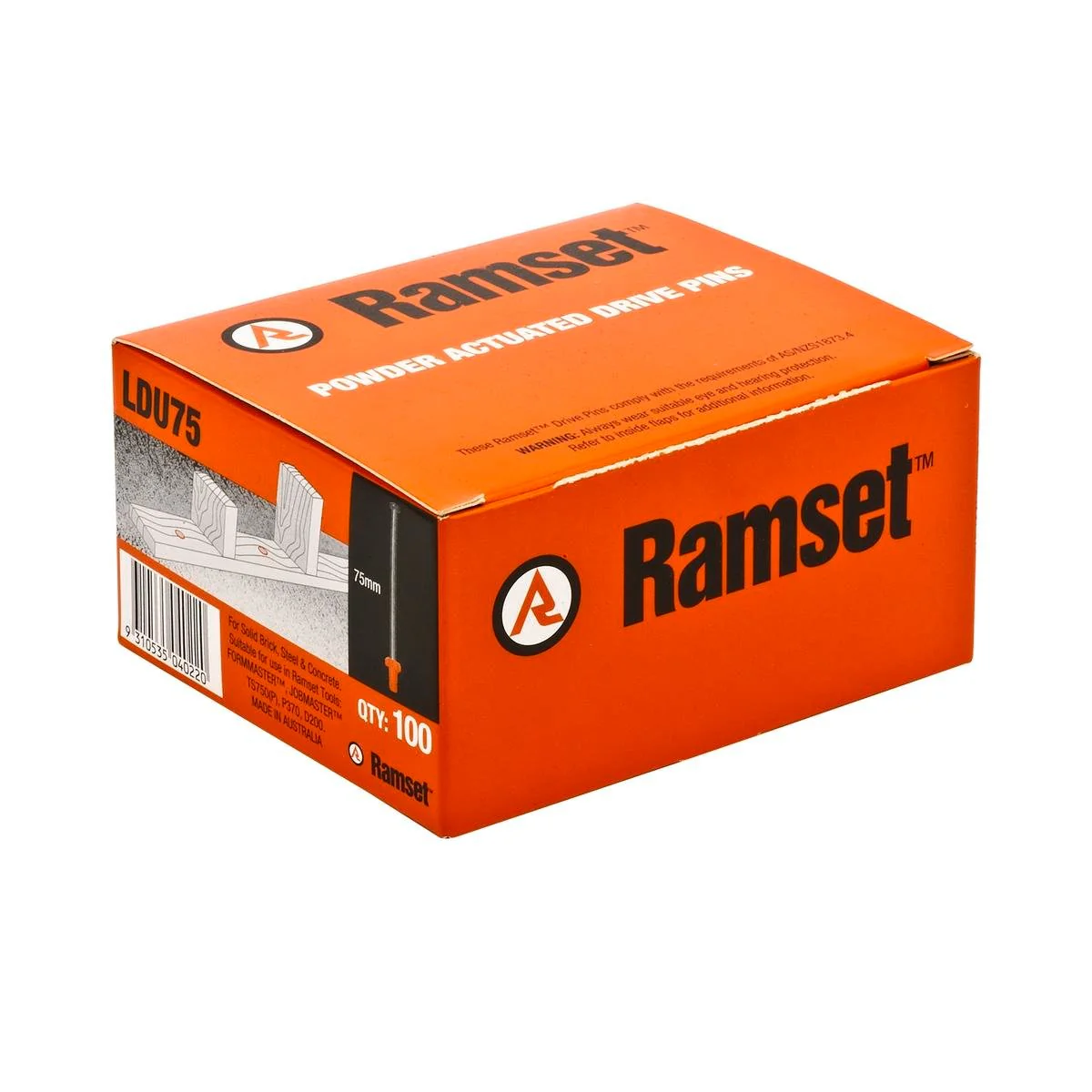Ramset Nail Gun Drive Pin 3.7mm x 75mm Zinc Steel 100 Pack