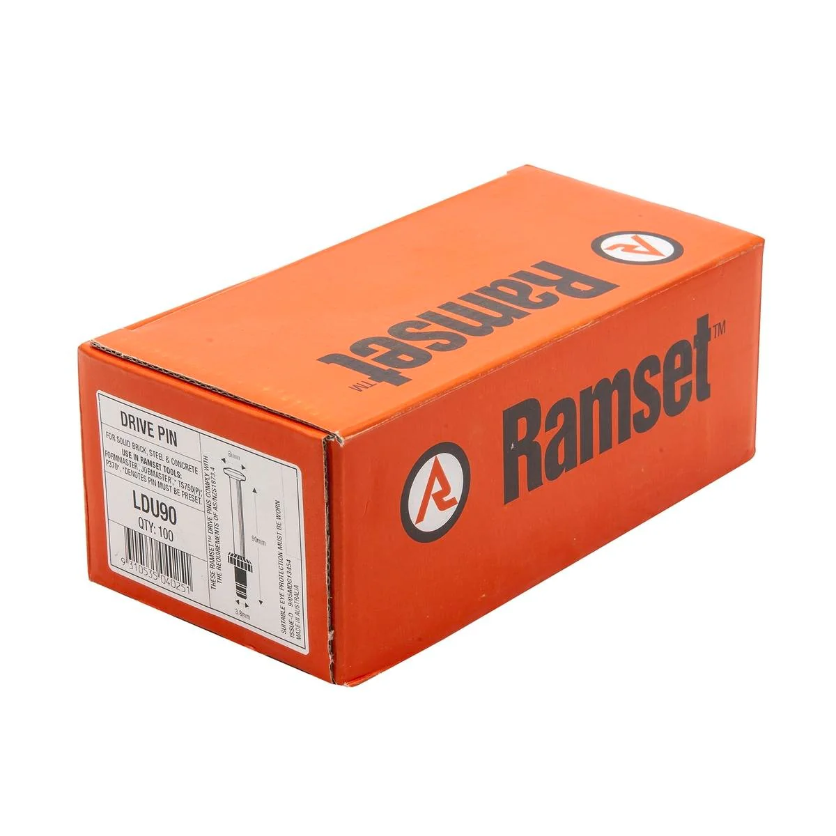 Ramset Nail Gun Drive Pins - 3.8mm x 90mm - Zinc - 100 Pack - High Strength