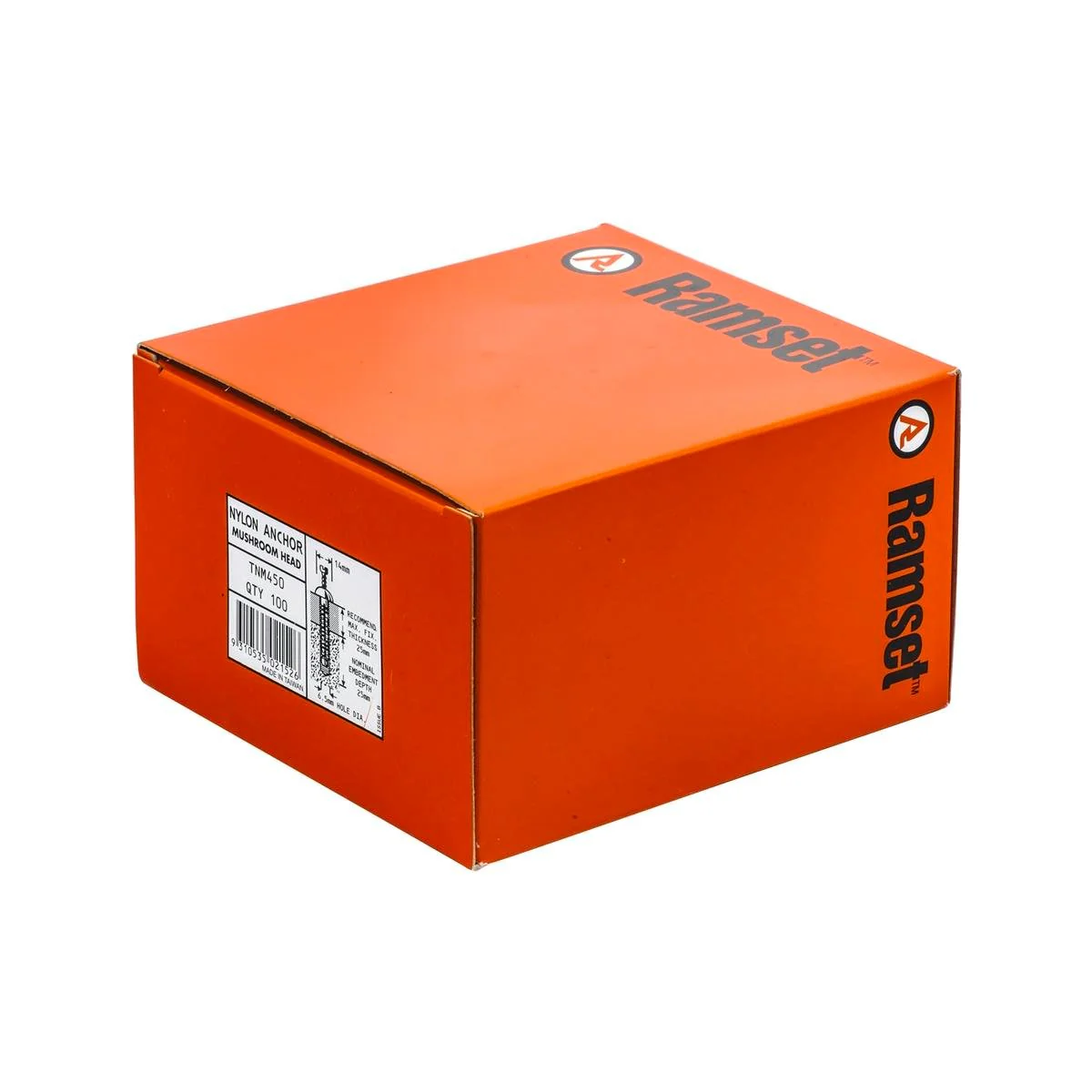 Ramset Nylon Anchor 6.5mm x 50mm Mushroom Head 100 Pack