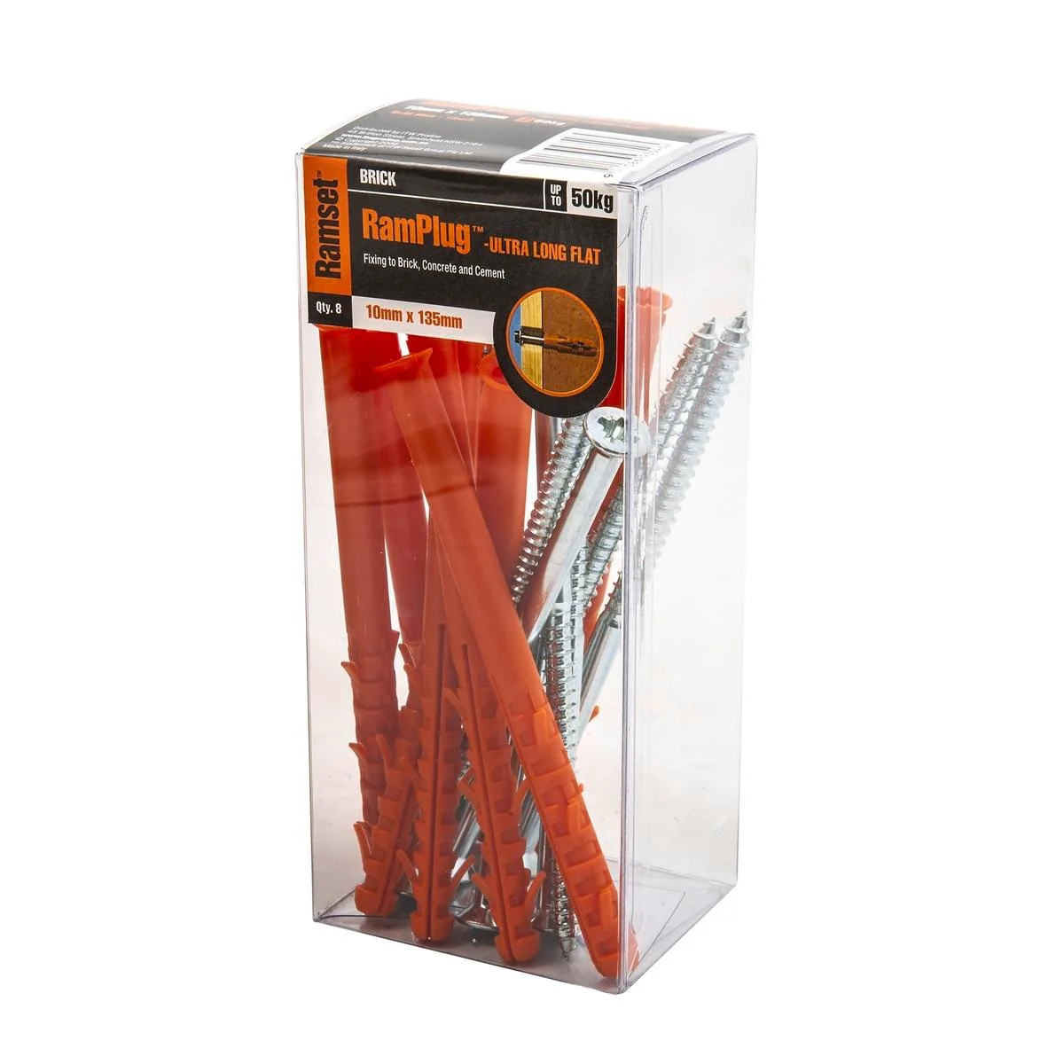 Ramset Ultra Long Flat Anchor 10 x 135mm Nylon 8 Pack Benefits