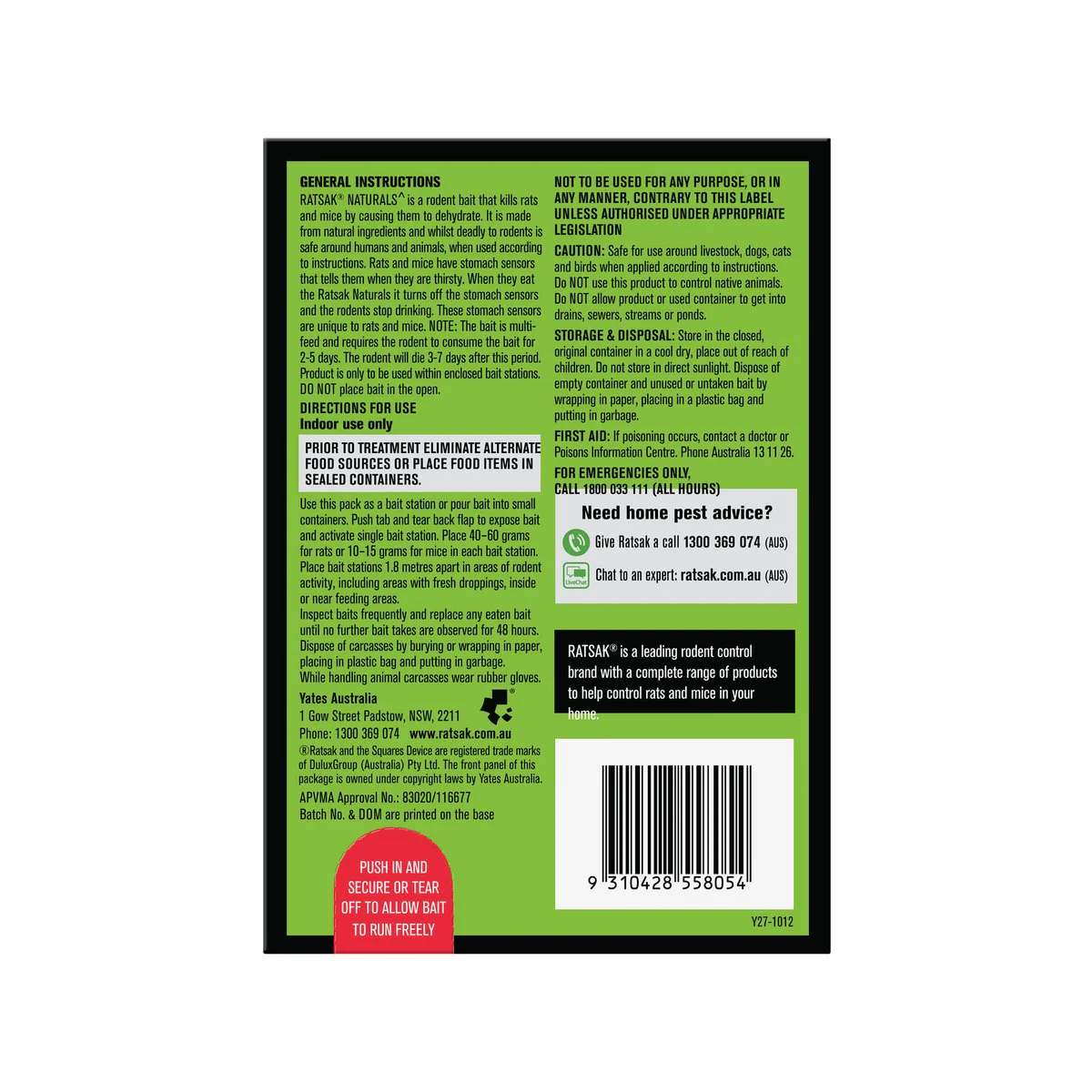 Ratsak Naturals Rodenticide - 450g - Pellets - Safe for Livestock - Image 2