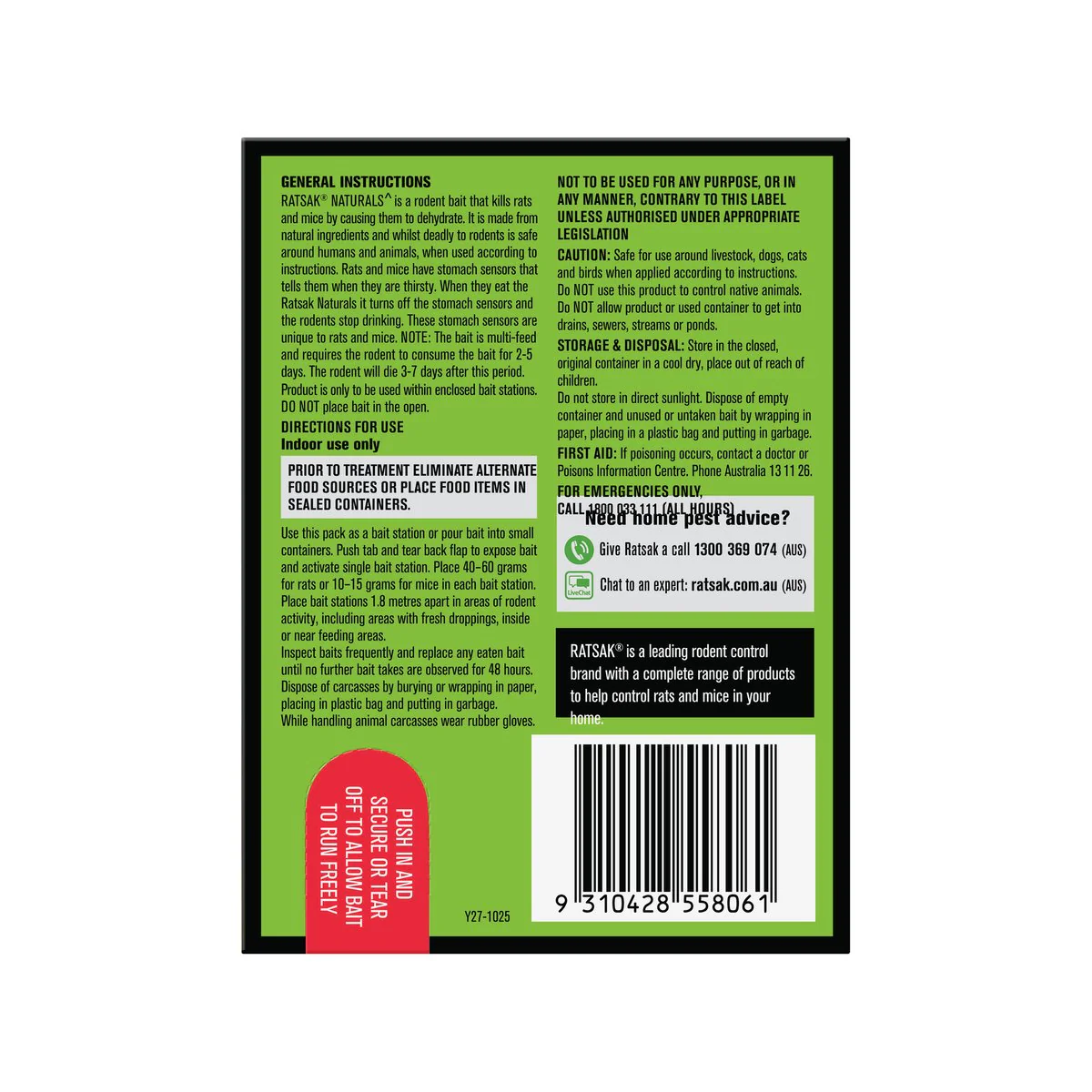Ratsak Rodenticide Bait Pellets - 224g - Natural Ingredients - Safe for Pets - Image 2