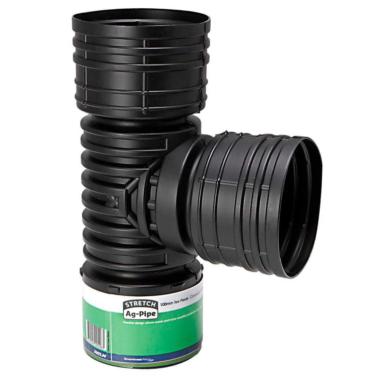 RELN Stretch Ag Pipe 100mm T Piece - Plastic - Flexible - Easy Install
