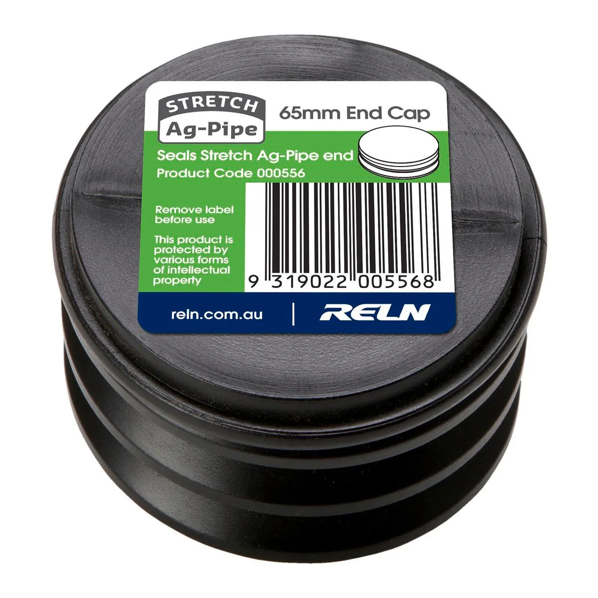 RELN Stretch Ag Pipe 65mm End Cap - Plastic - Easy Install - Flexible