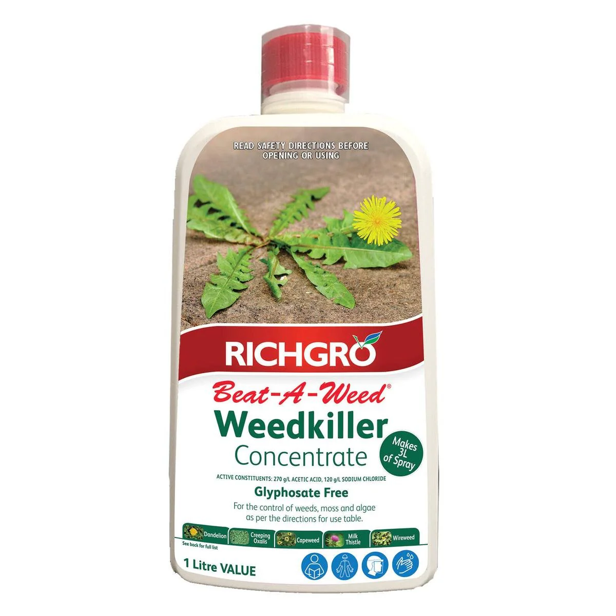 Richgro Beat-A-Weed - 1L - Liquid - Natural Weedkiller Concentrate