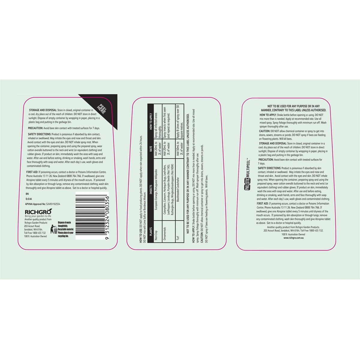 Richgro Caterpillar Grasshopper Killer - 250ml - Liquid - Economical Use - Image 2