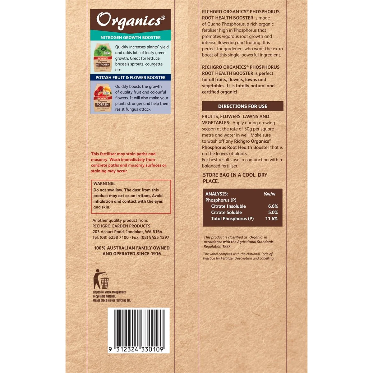 Richgro Phosphorus Root Health Booster - 2.5kg - Organic - For Vegetables - Image 2