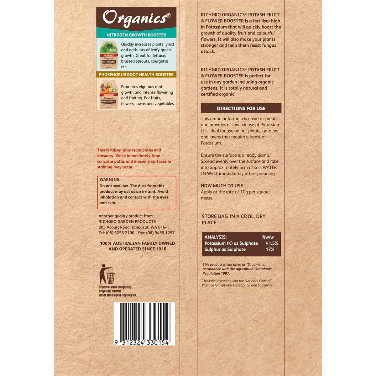 Richgro Potash Fruit Booster - 2.5kg - Natural Potash - Fast Acting - Image 2