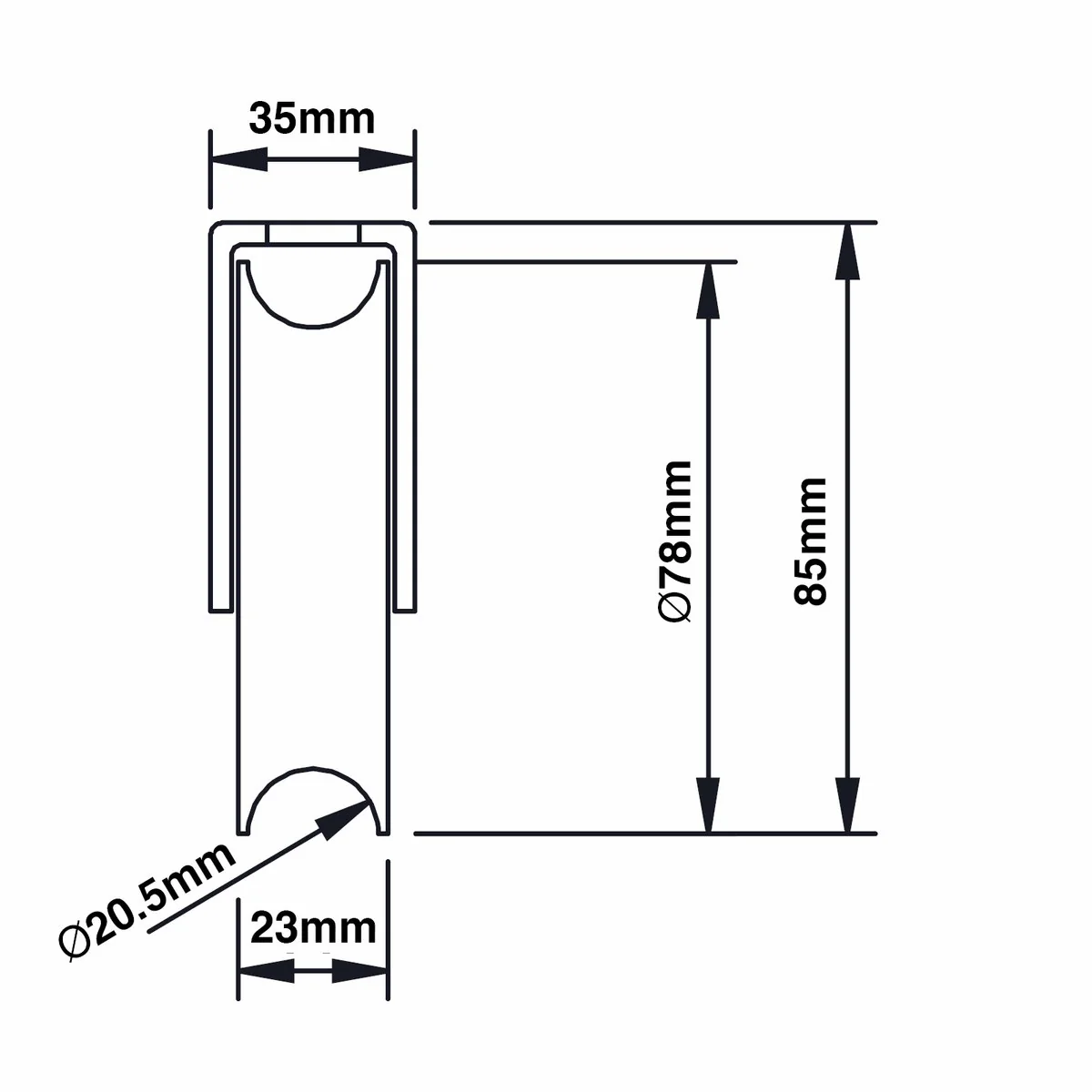 Richmond Bottom Mount Gate Track Wheel - 78mm - Zinc Plated Steel - 250kg Capacity - Image 2