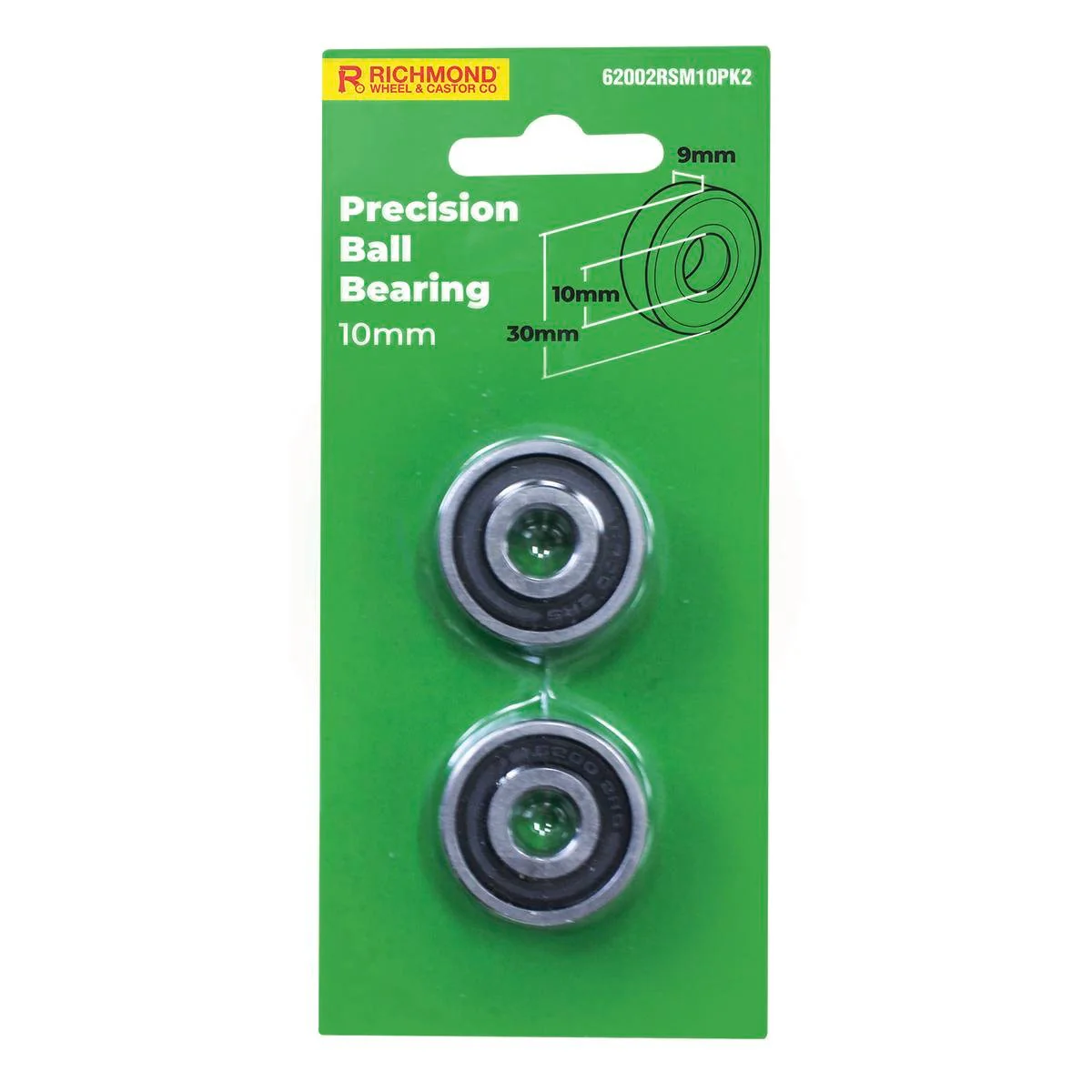 Richmond Rubber Sealed Precision Bearings 2 Pack - 30 x 10 x 9mm