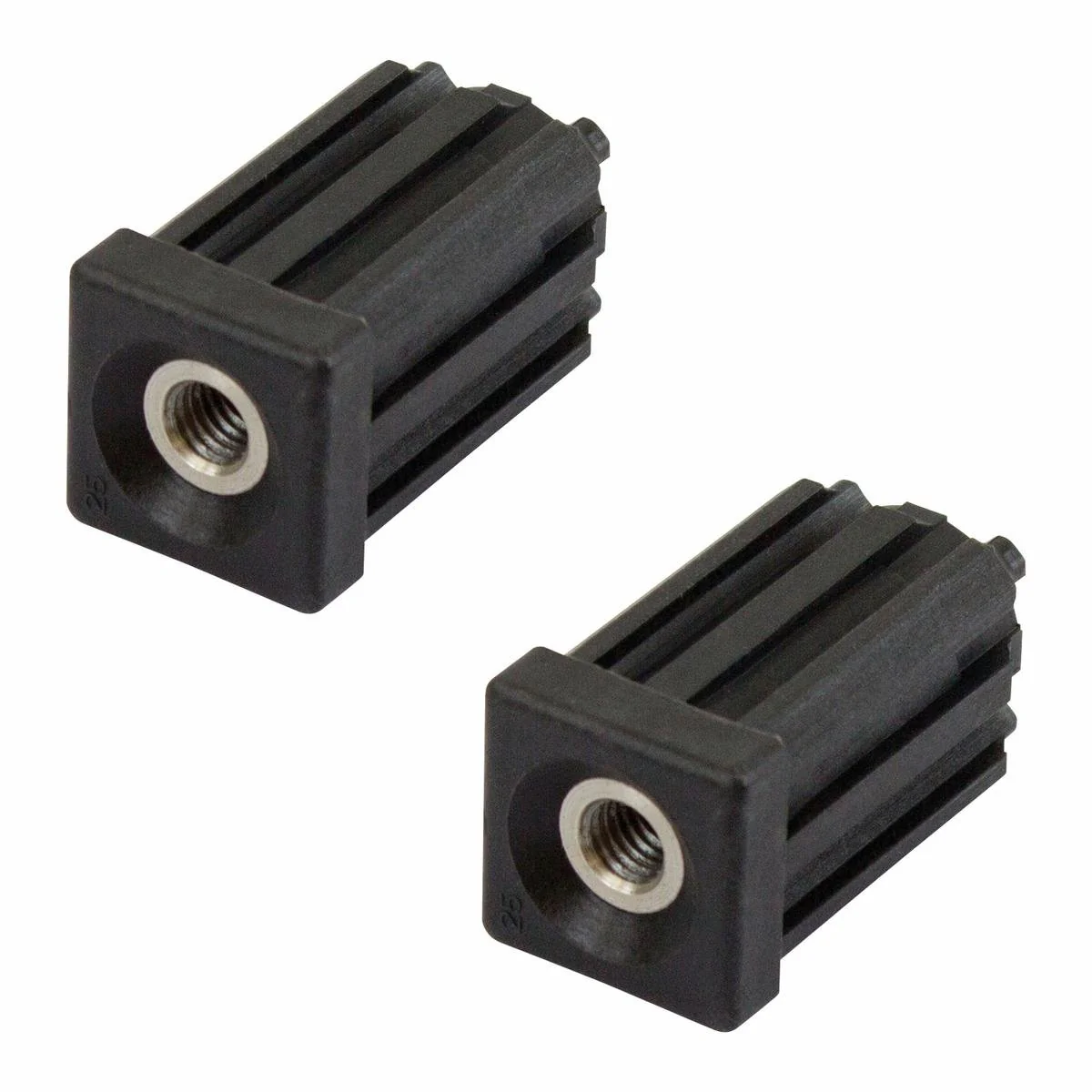 Richmond Square Threaded Insert - 25mm x M8 - Zinc Plated - 2 Pack