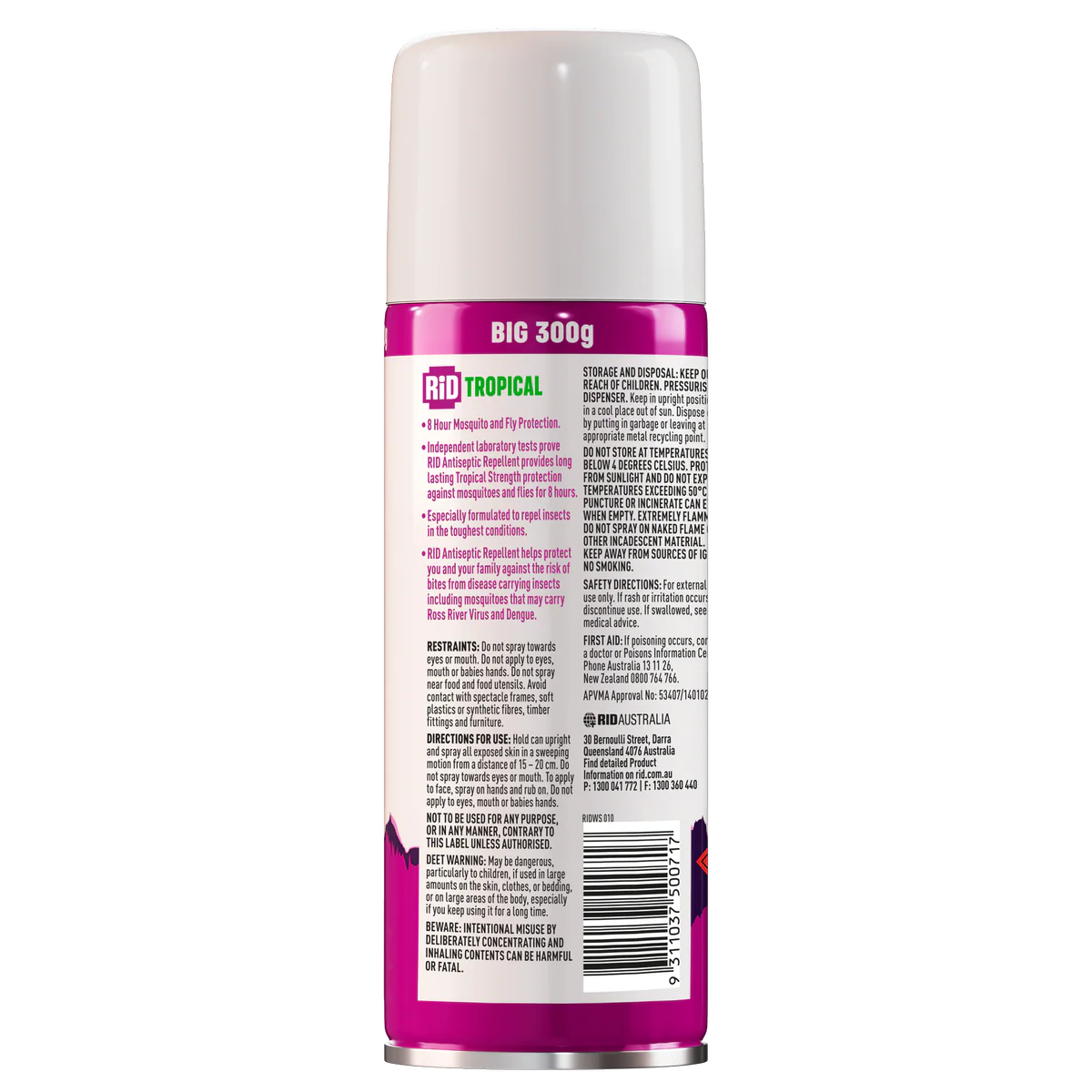 RID Tropical Antiseptic Bite Protection - 300g - DEET - 8 Hours Protection - Image 2
