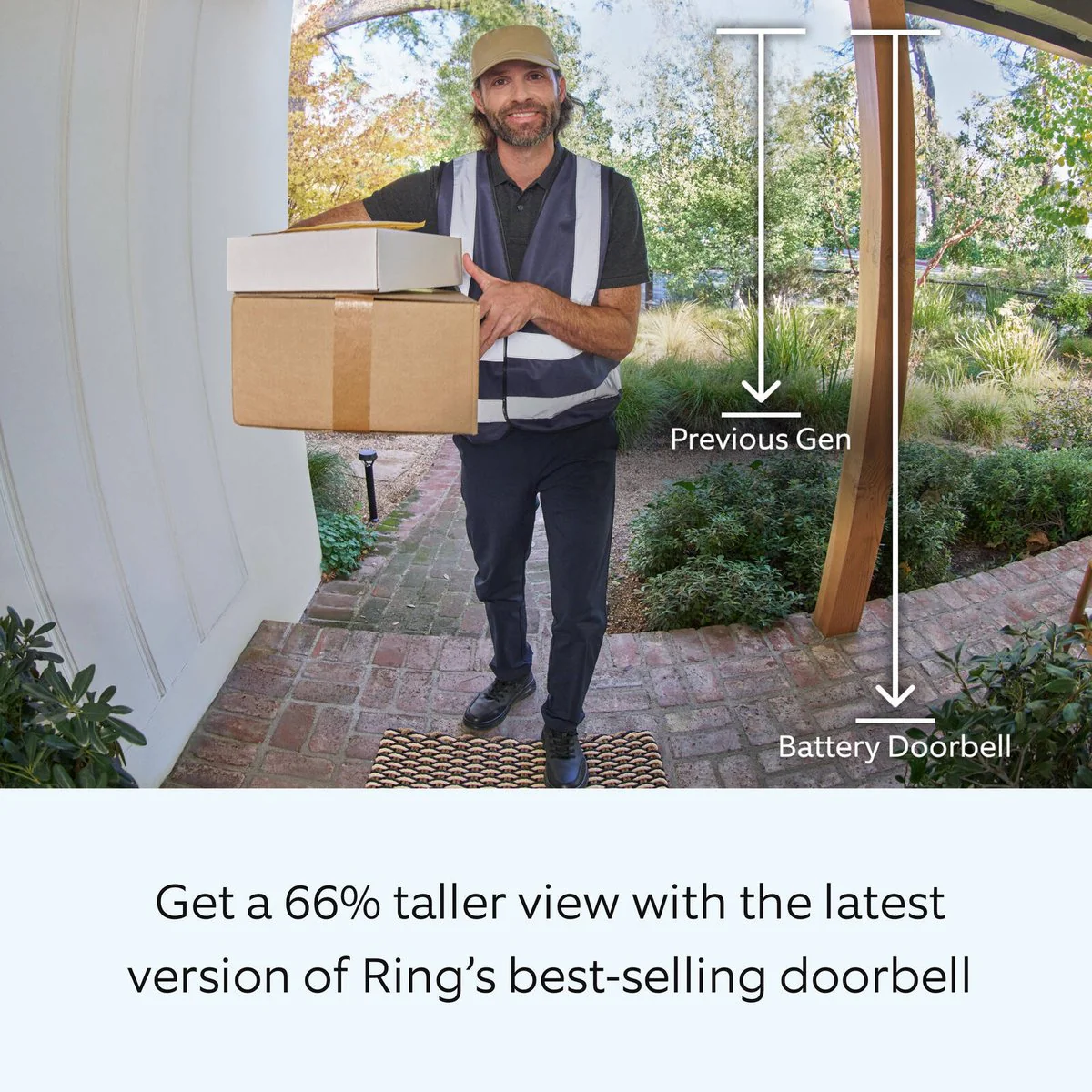 Ring Satin Nickel Battery Video Doorbell - 1440p HD - Wireless - Night Vision - Image 3