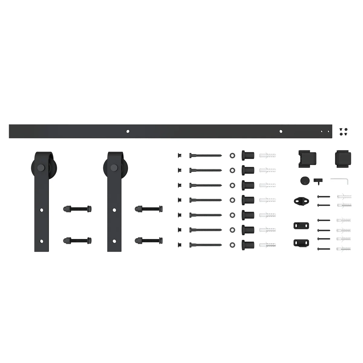 Rolltrak Barn Door Track - 3000mm x 40mm x 6mm - Matte Black - Side Mount - Supports 100kg