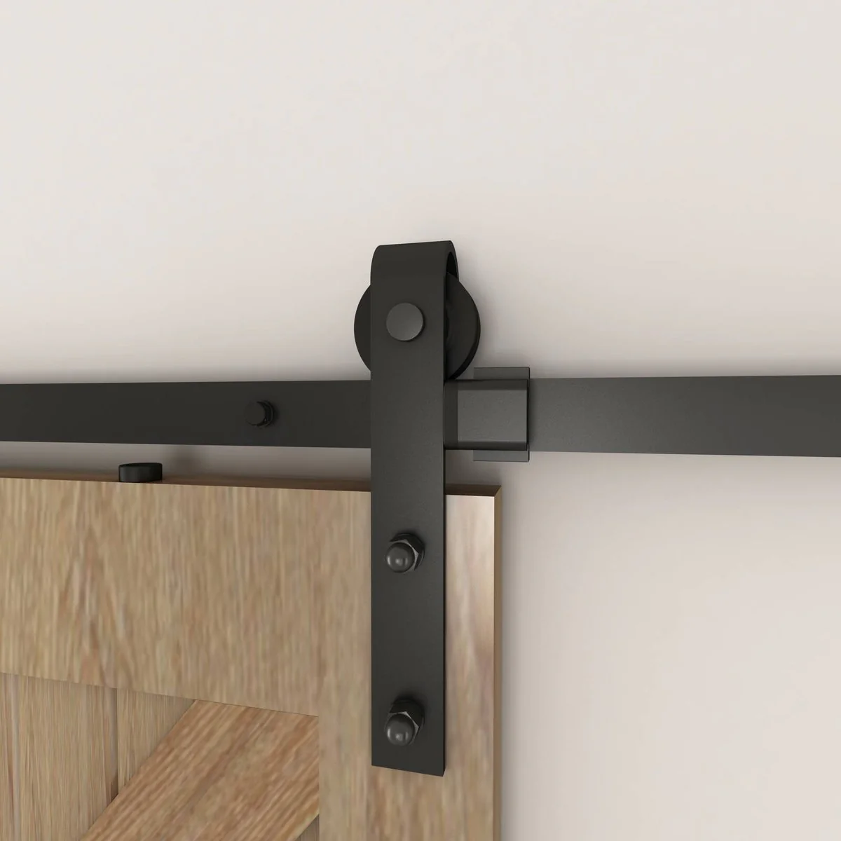 Rolltrak Barn Door Track - 3000mm x 40mm x 6mm - Matte Black - Side Mount - Supports 100kg - Image 2