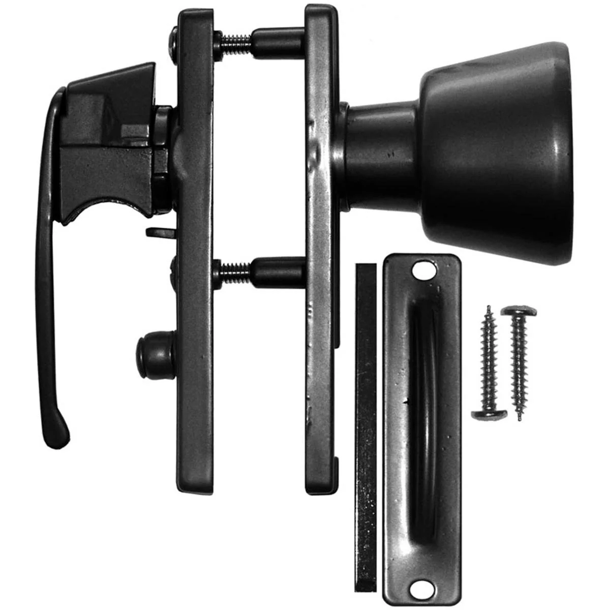 Rolltrak Black Screen Door Hinged Latch 100mm Metal Strong Design