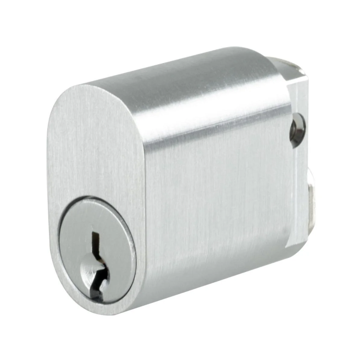 Rolltrak Commercial Security Oval Cylinder Lock - Satin Chrome - 6-Pin - 3 Keys - 18mm x 31mm x 36mm