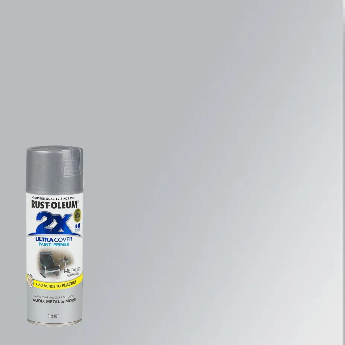 Rust Oleum 2X Ultra Cover Spray Paint 312g - Metallic Aluminium - Image 2