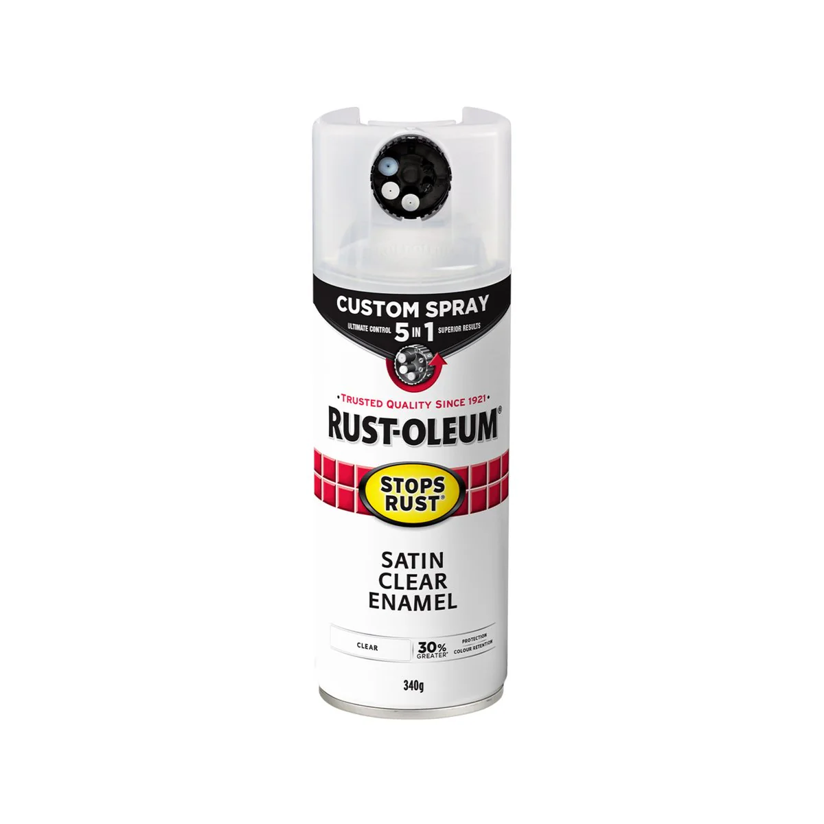 Rust Oleum 340g Satin Clear Spray Paint - 5 in 1 Custom Spray - Rust Protection - Image 2