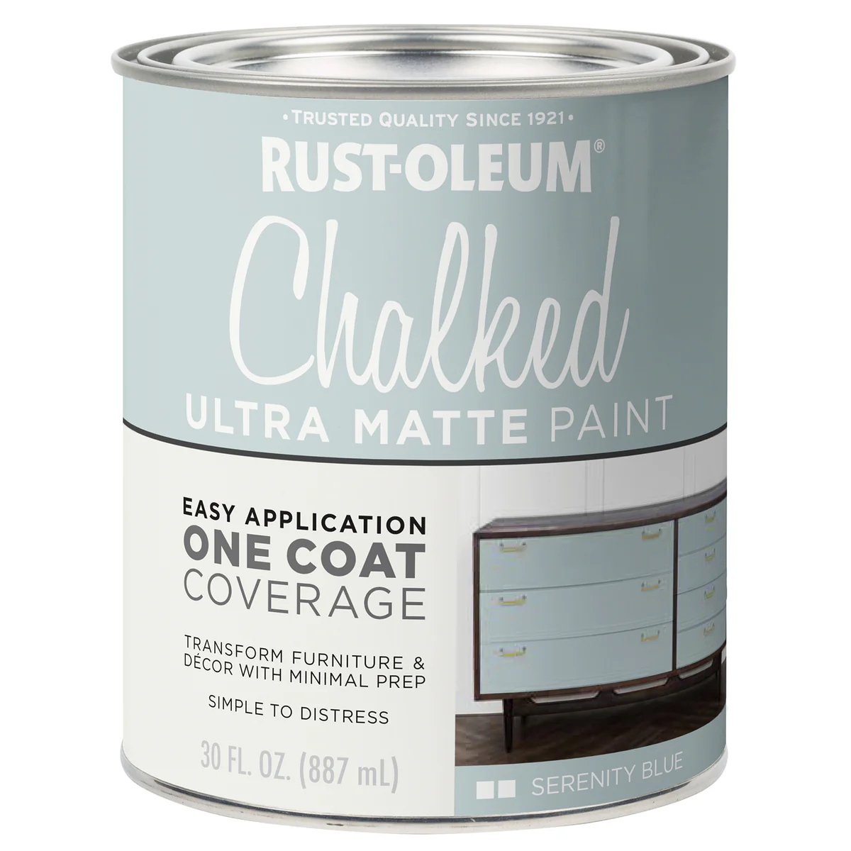 Rust Oleum Chalked Paint 887ml - Serenity Blue - Ultra Matt Finish