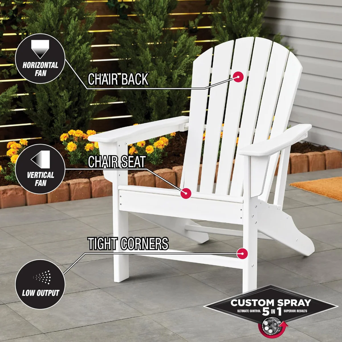 Rust Oleum Custom Spray 5 in 1 Gloss White 340g - 5 Spray Patterns - Fast Drying - Image 4
