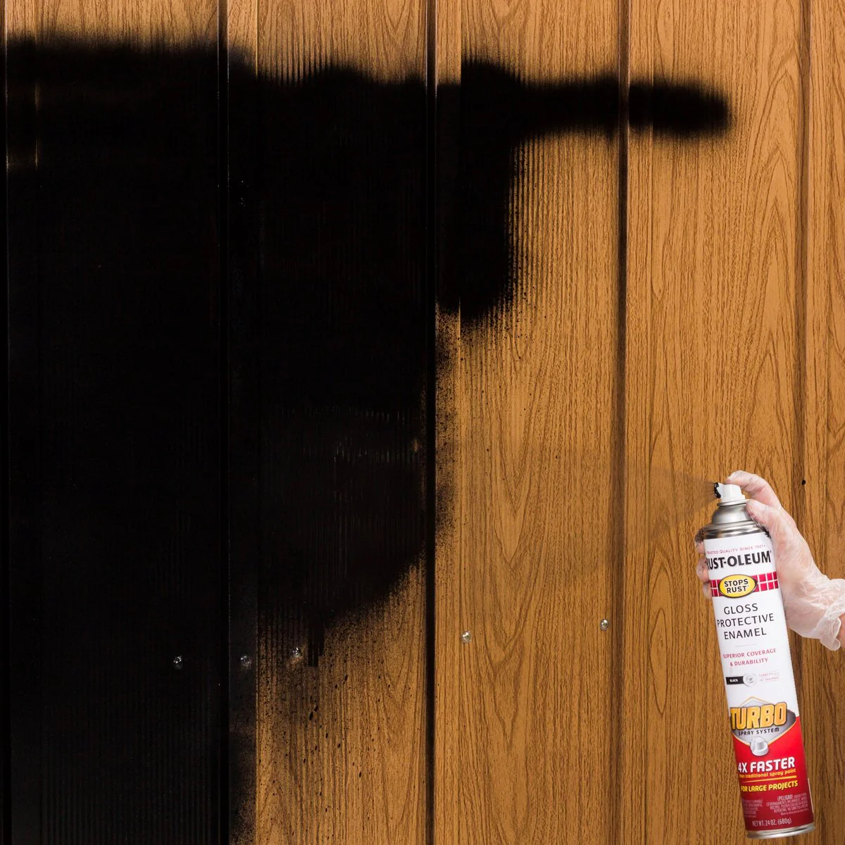 Rust Oleum Gloss Black Turbo Spray Paint 680g - 0.68L - Rust Protection - Image 4