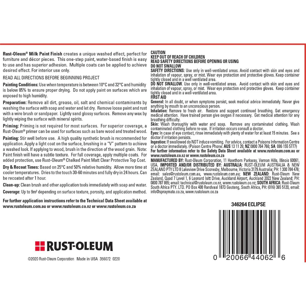 Rust-Oleum Milk Paint - 946ml - Water-Based - Antique Finish - Image 2