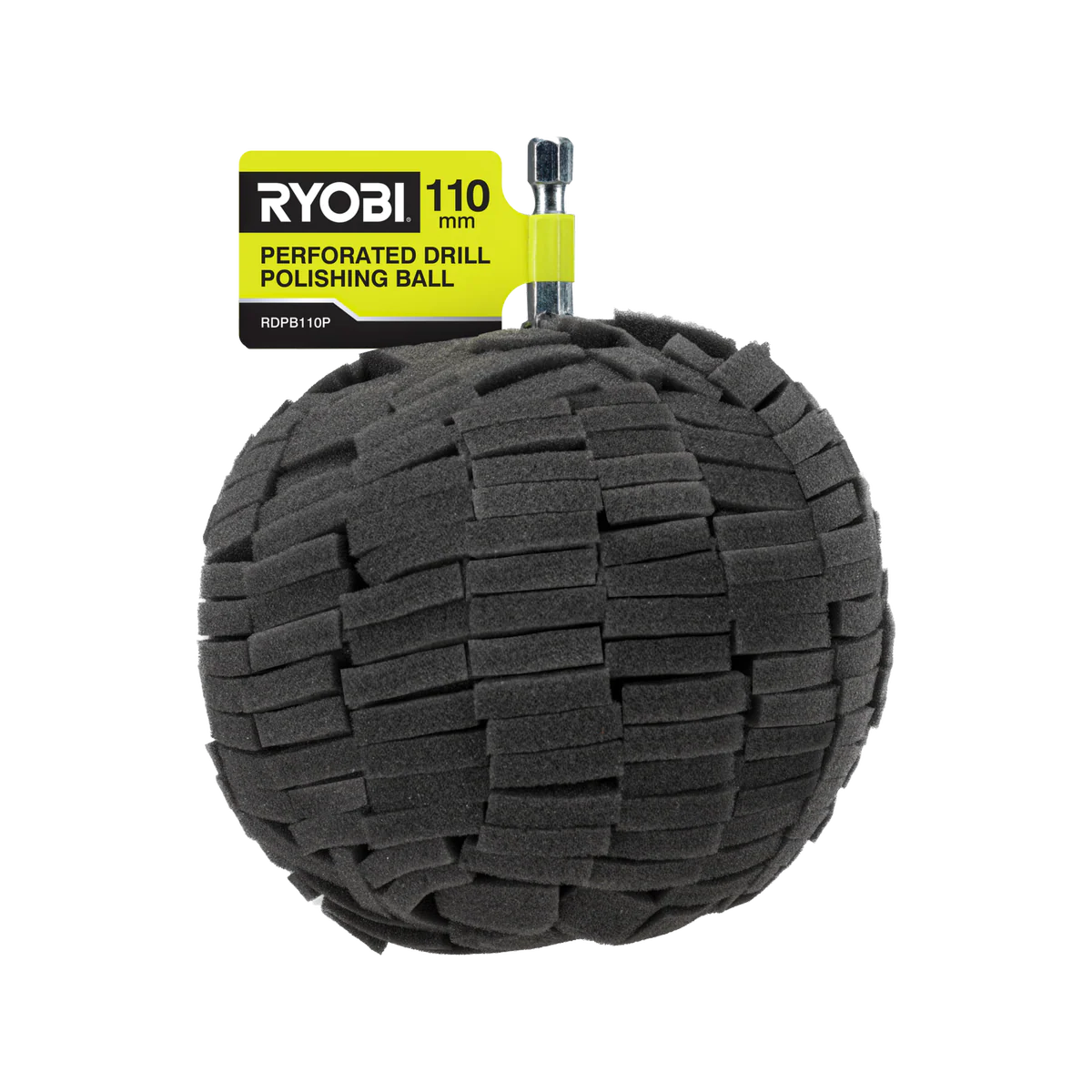 Ryobi 110mm Perforated Drill Polishing Ball - High-Density Foam - Versatile Cleaning