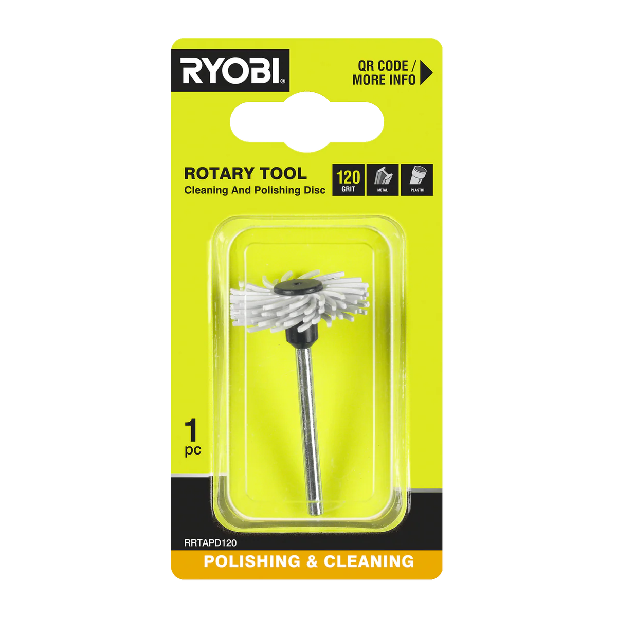Ryobi 120 Grit Rotary Tool Cleaning and Polishing Disc - 38mm - Rust Removal