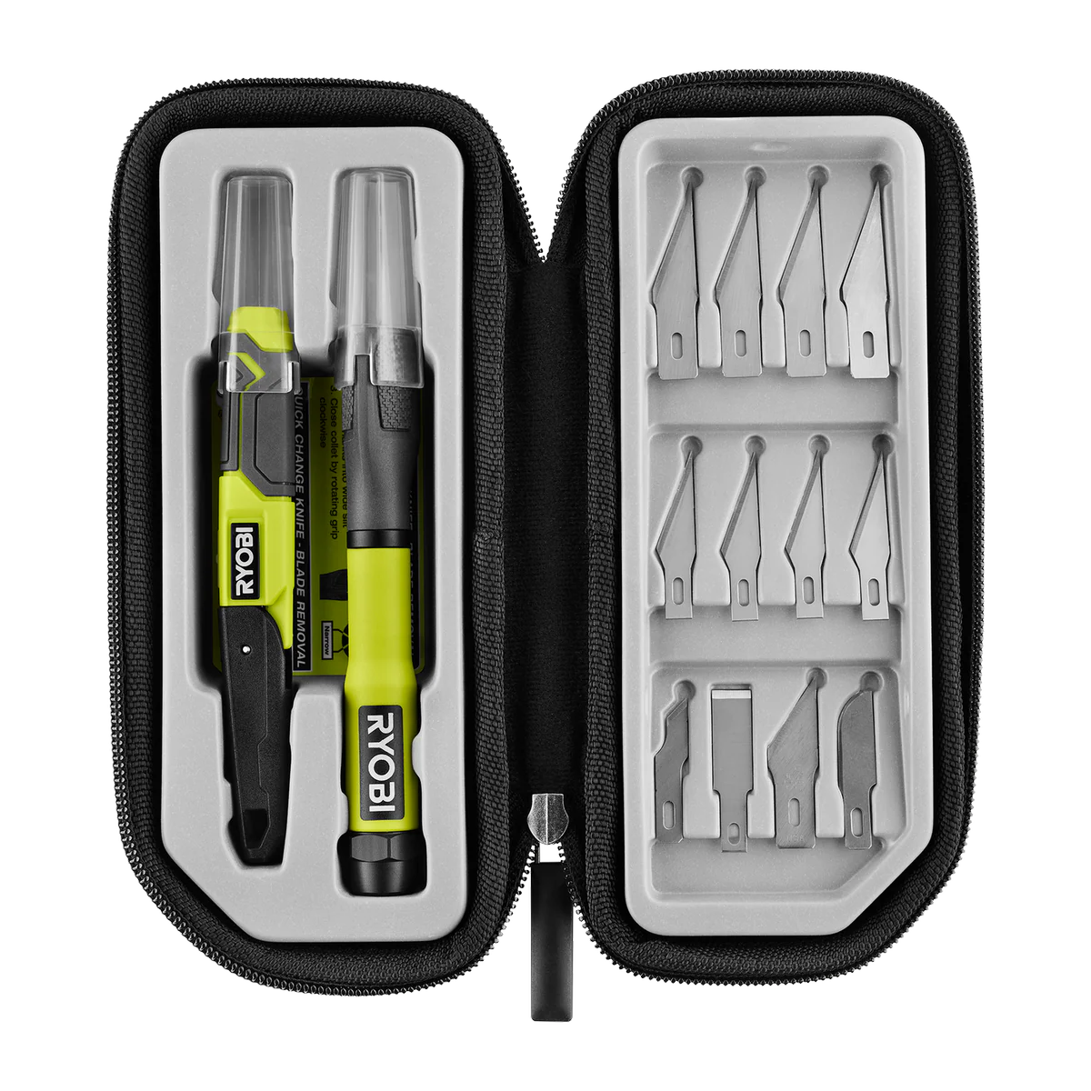 Ryobi 14 Piece Hobby Knife Set - Quick Change & 2-in-1 Knives - 24mm x 28mm x 292mm