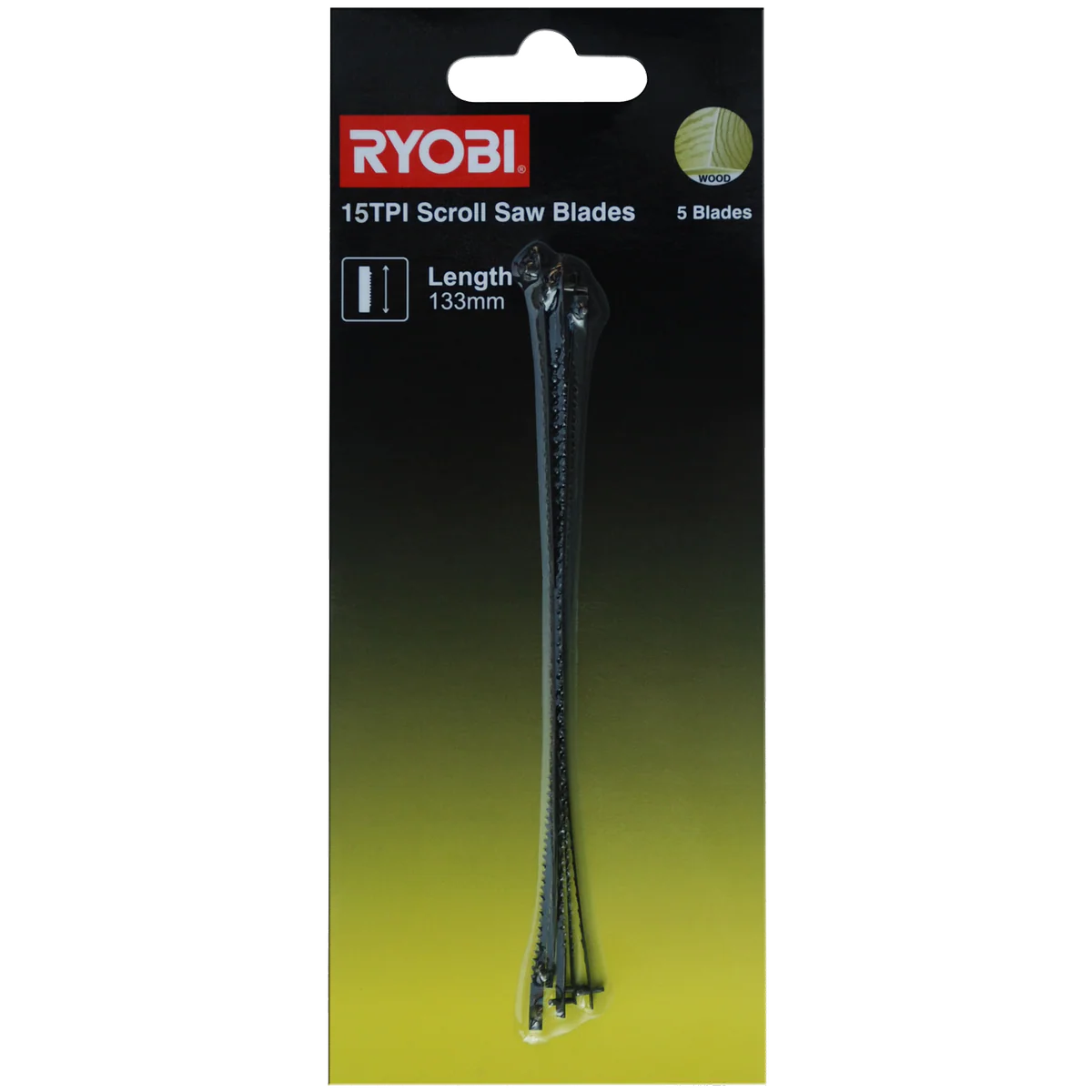Ryobi 15TPI Scroll Saw Blade 133mm Steel Durable Clean Cuts