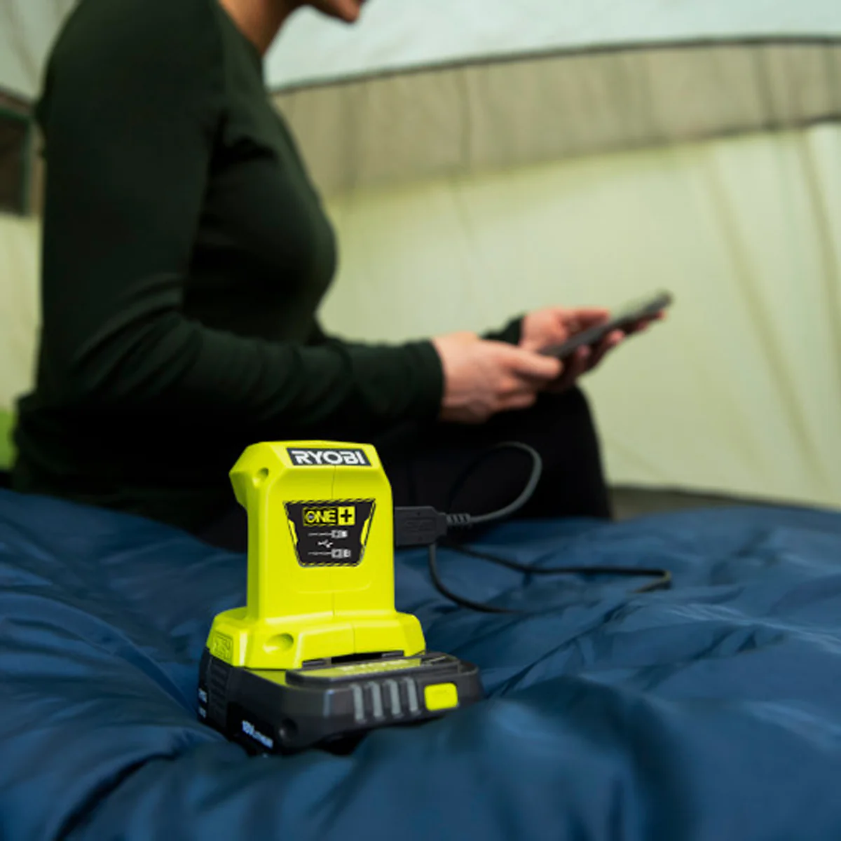 Ryobi 18V ONE+ Compact USB Power Source - Portable Charging Solution - 76mm x 81mm x 93mm - Image 3
