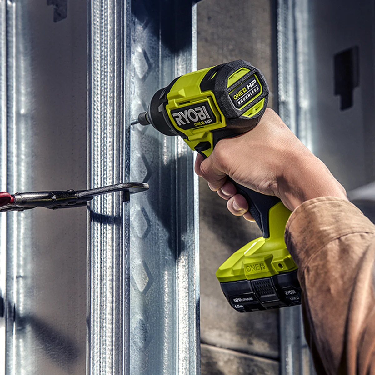Ryobi 18V ONE+ HP Brushless 4-Piece 4Ah Kit - Hammer Drill, Impact Driver, Circular Saw, Angle Grinder - 60Nm Torque, 240Nm Torque, 55mm Cutting Depth - Image 5