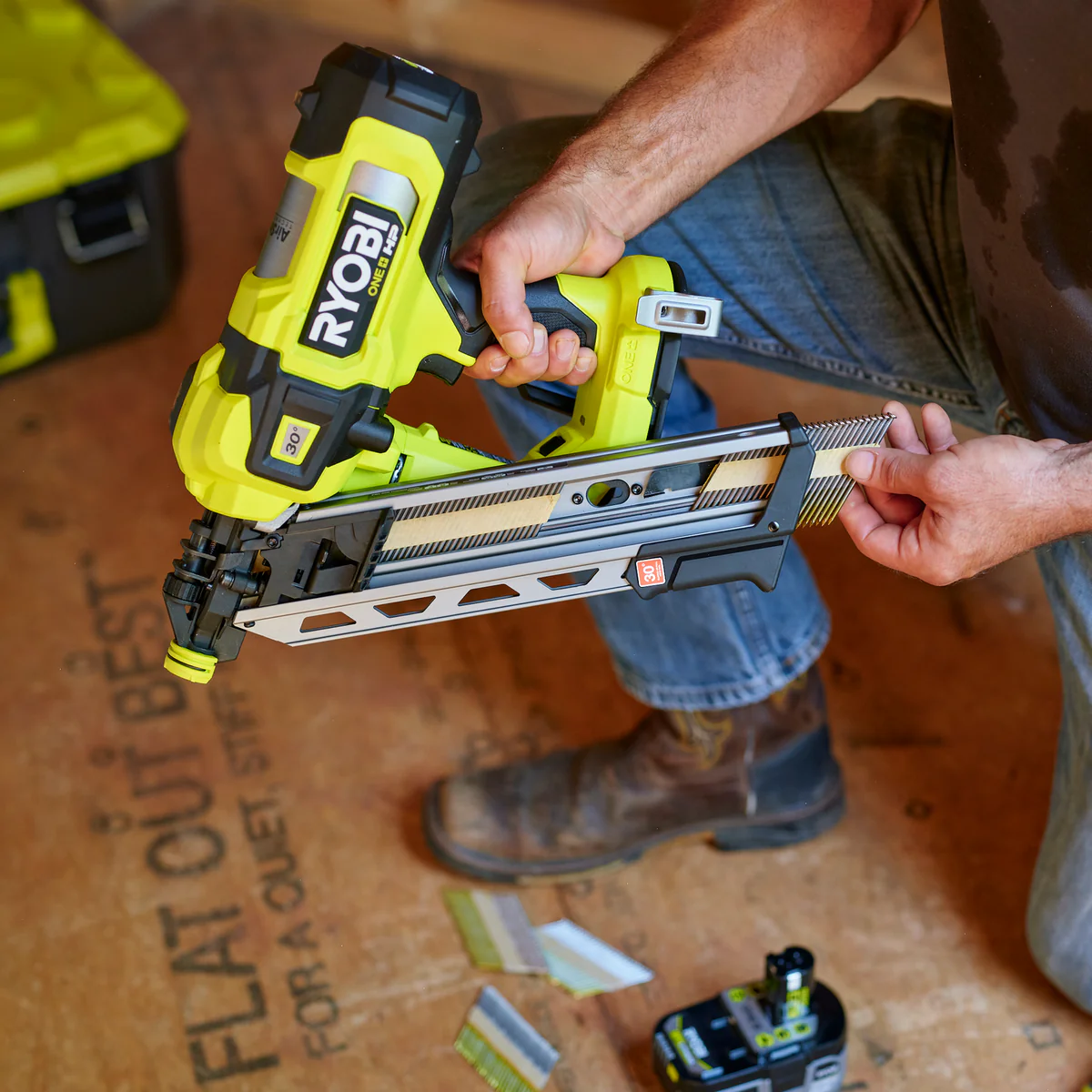 Ryobi 18V ONE+ HP Brushless AirStrike Framing Nailer 30-34° - Tool Only - Efficient, Cordless - Image 3