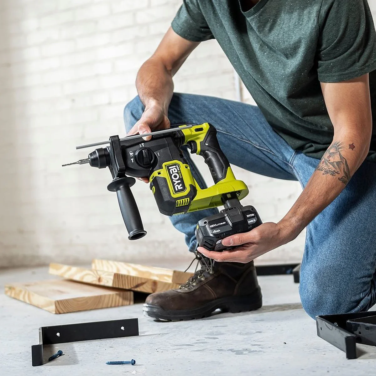 Ryobi 18V One HP Brushless SDS Rotary Hammer RSDS18X - 2.6kg - Drilling & Chiselling - Image 2