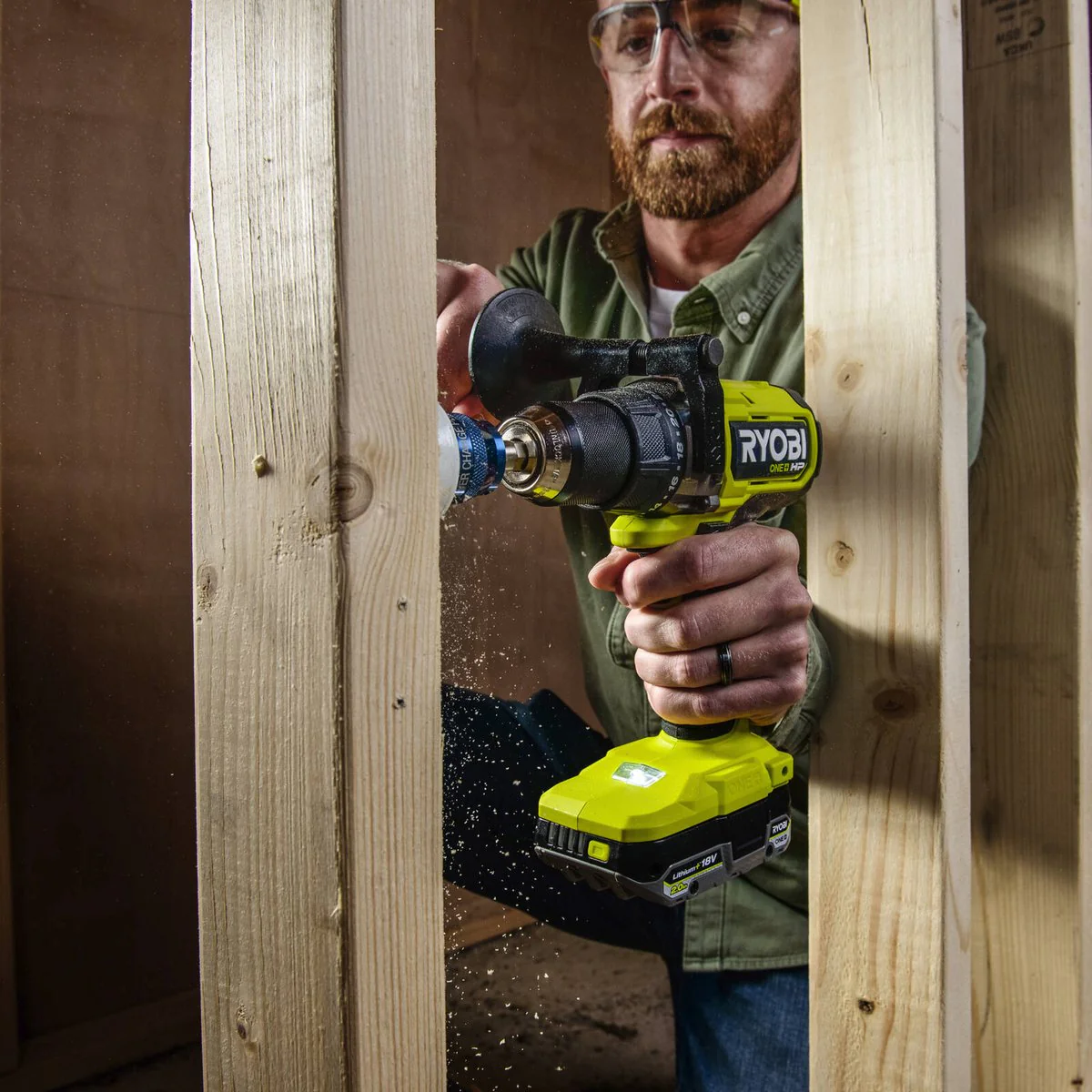 Ryobi 18V ONE+ HP High Torque Hammer Drill Kit - 2x 4Ah Batteries - 110Nm Torque - Image 5