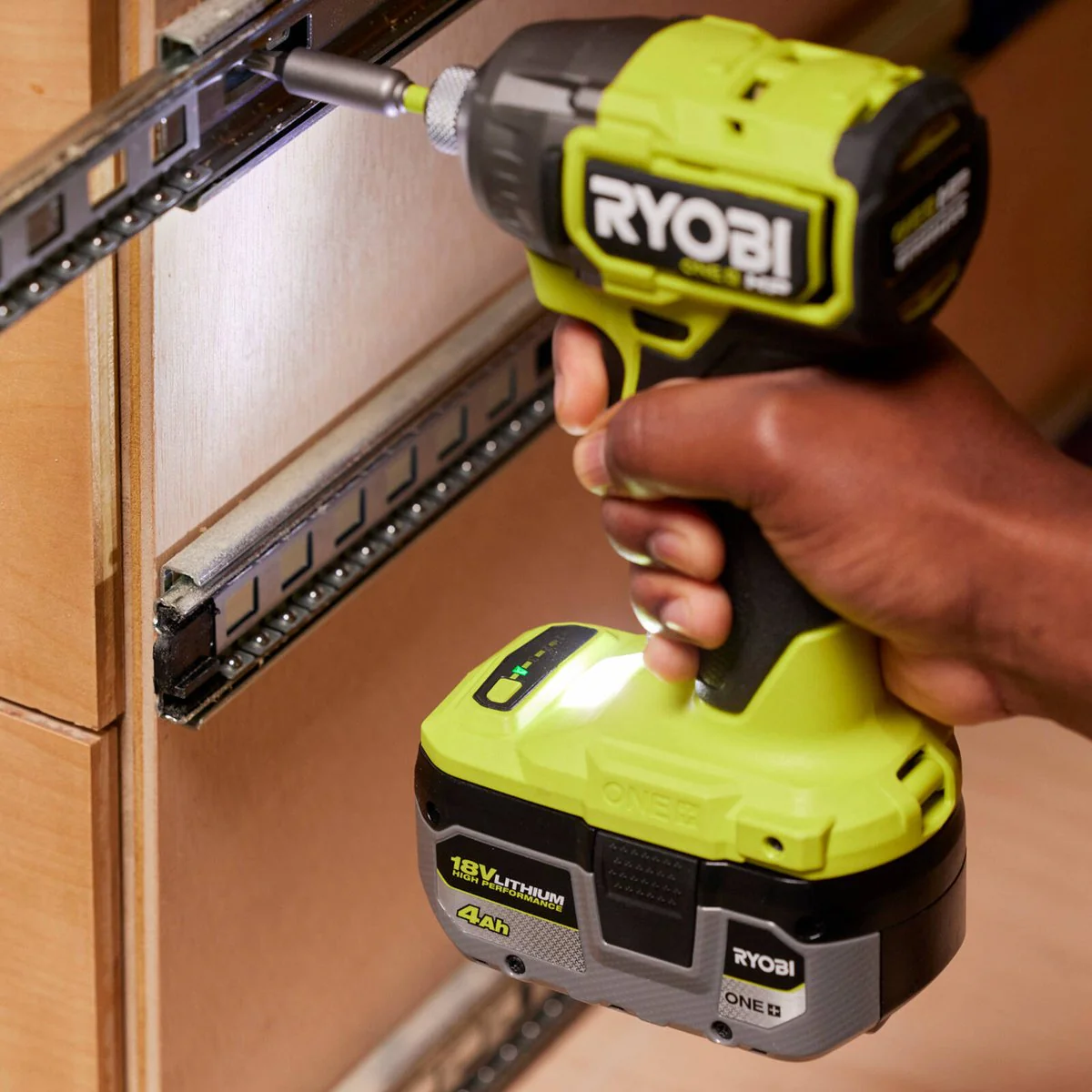 Ryobi 18V One HP Impact Driver Kit - 2 x 4Ah Batteries - 3400rpm - LED Light - Image 5
