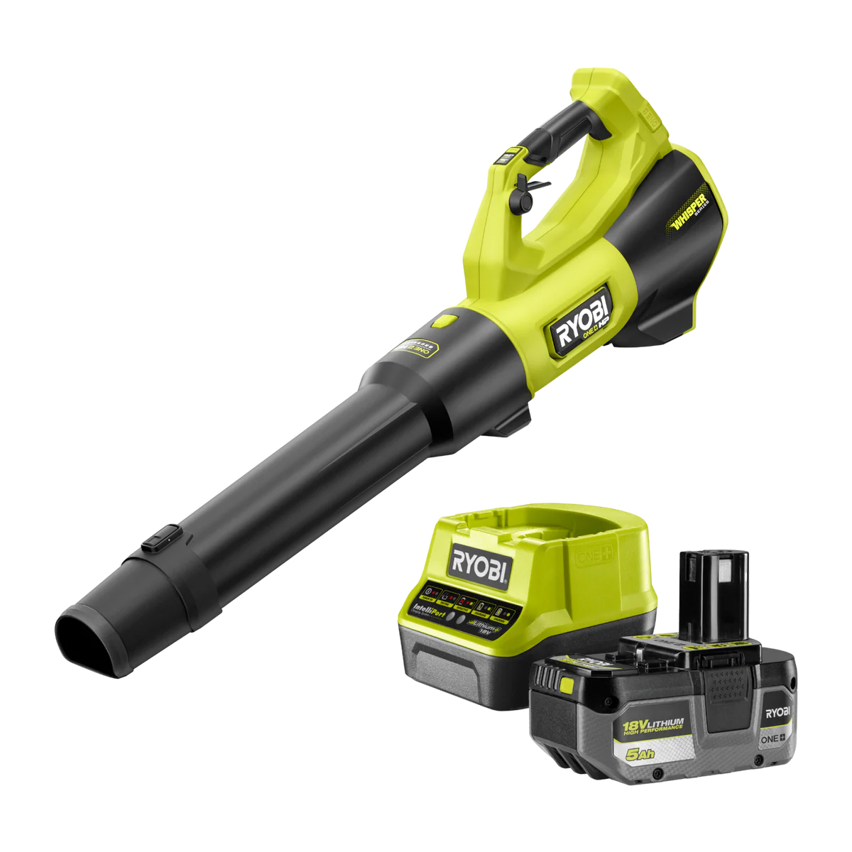 Ryobi 18V ONE+ HP Jet Blower 510CFM 5.0Ah Kit R18XBLW55 - Efficient Debris Clearance