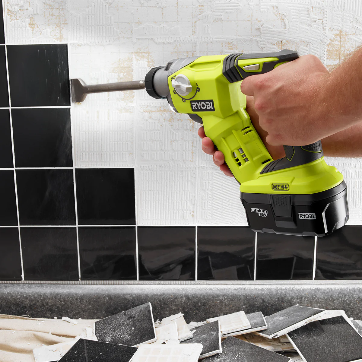 Ryobi 18V ONE+ SDS Cordless Rotary Hammer Drill - 1.64kg - Hypergreen - 3 Modes - Image 3