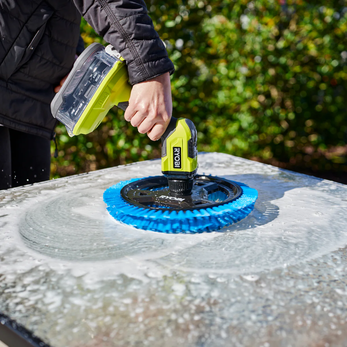 Ryobi 280mm Soft Bristle Power Scrubber Brush - Light Duty Cleaning Tool - Image 5
